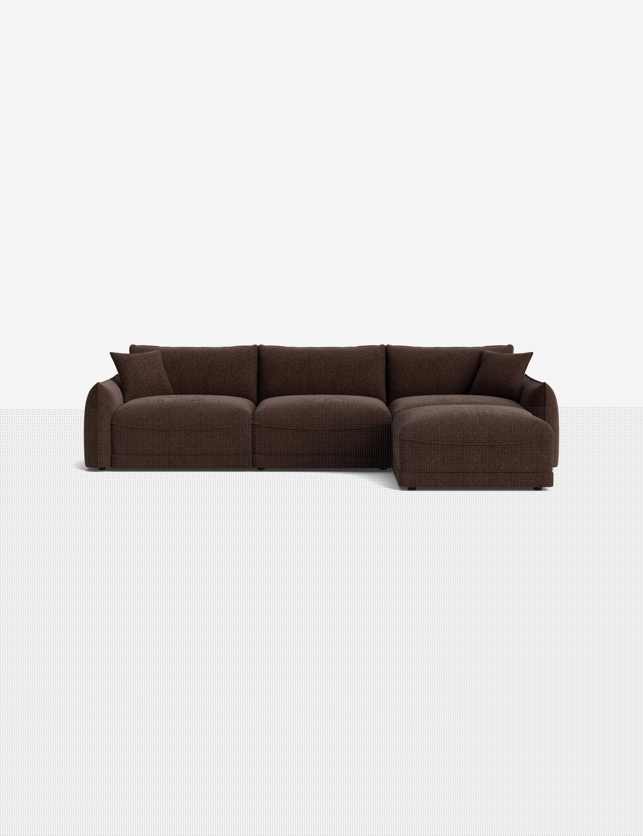 Balmer Sectional Sofa with Ottoman - Modern L-Shaped Couch Set for Living Room, Lounge & Home Theater - Comfortable Fabric Sofa with Chaise & Storage Ottoman