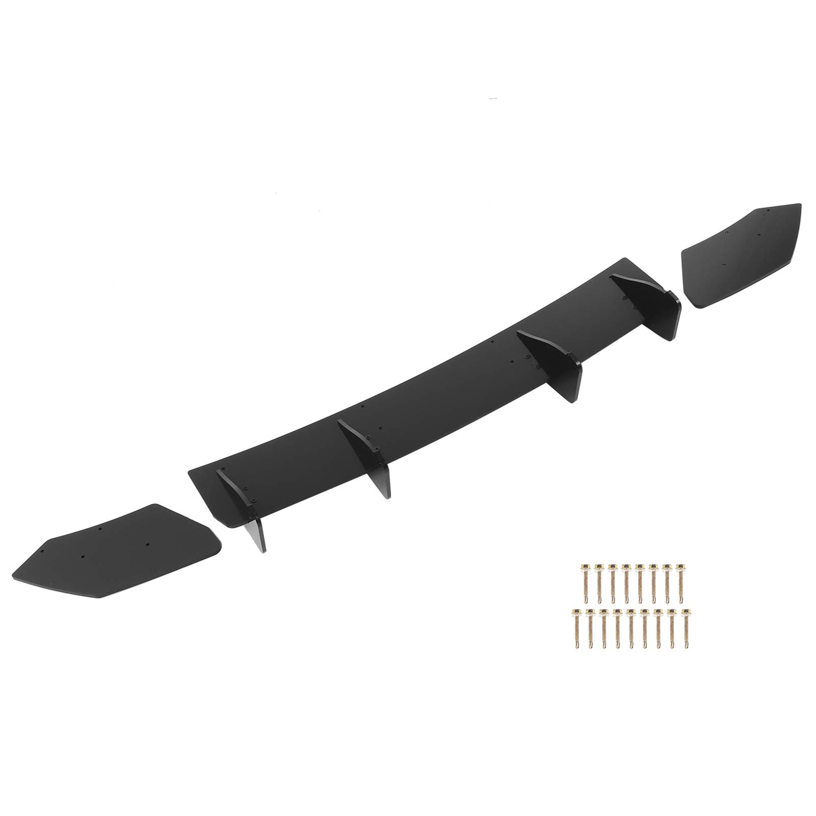 Black Rear Bumper Lip Diffuser & Shark Fin Spoiler for SEAT Leon 5F Mk3 Cupra (2013-2016) - Enhance Aerodynamics & Sporty Style - Perfect for Street Racing & Car Shows