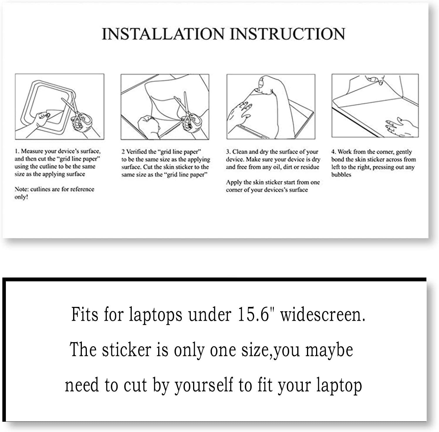 Premium 15.6 Inch Laptop Stickers - Removable Vinyl Decal Skin for HP, Dell, Lenovo, Apple MacBook, Asus & Acer (Marble Texture) - Perfect for 13.3