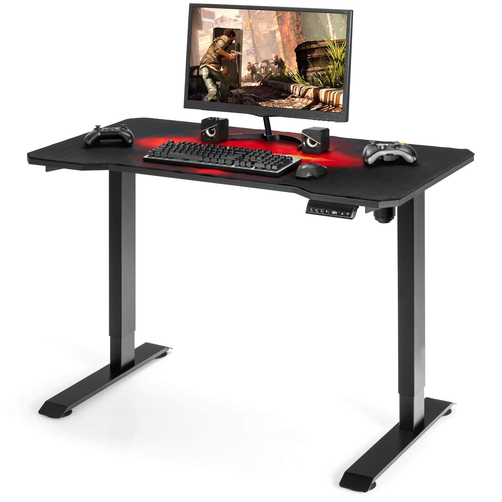 Tangkula Electric Height Adjustable Standing Desk with Programmable Memory & Splice Board - 48