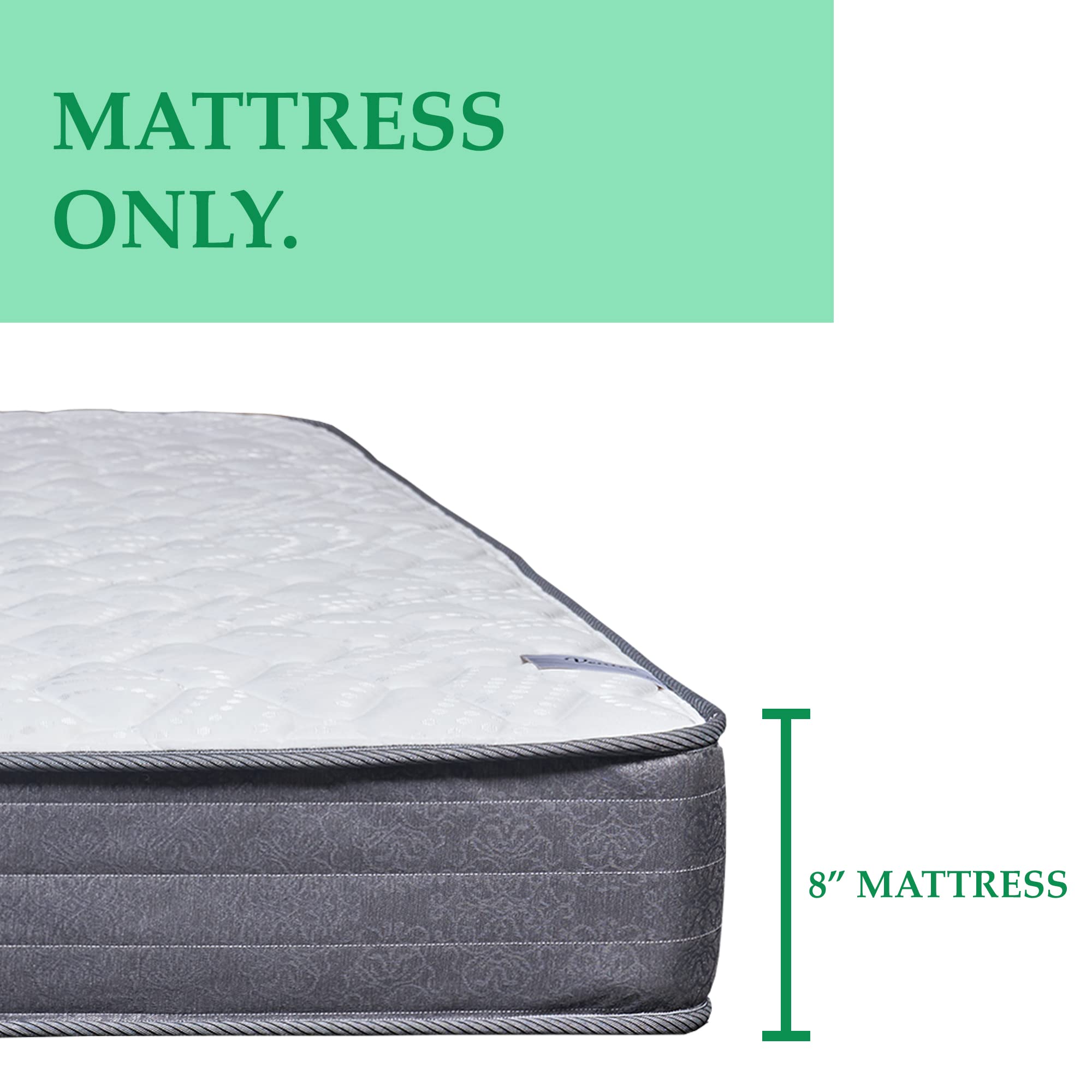 8-Inch Twin Size Innerspring Mattress - Gentle Firm Support & Ultra Comfortable for Kids, Teens & Guest Rooms | Perfect for Bunk Beds, Daybeds & Small Spaces