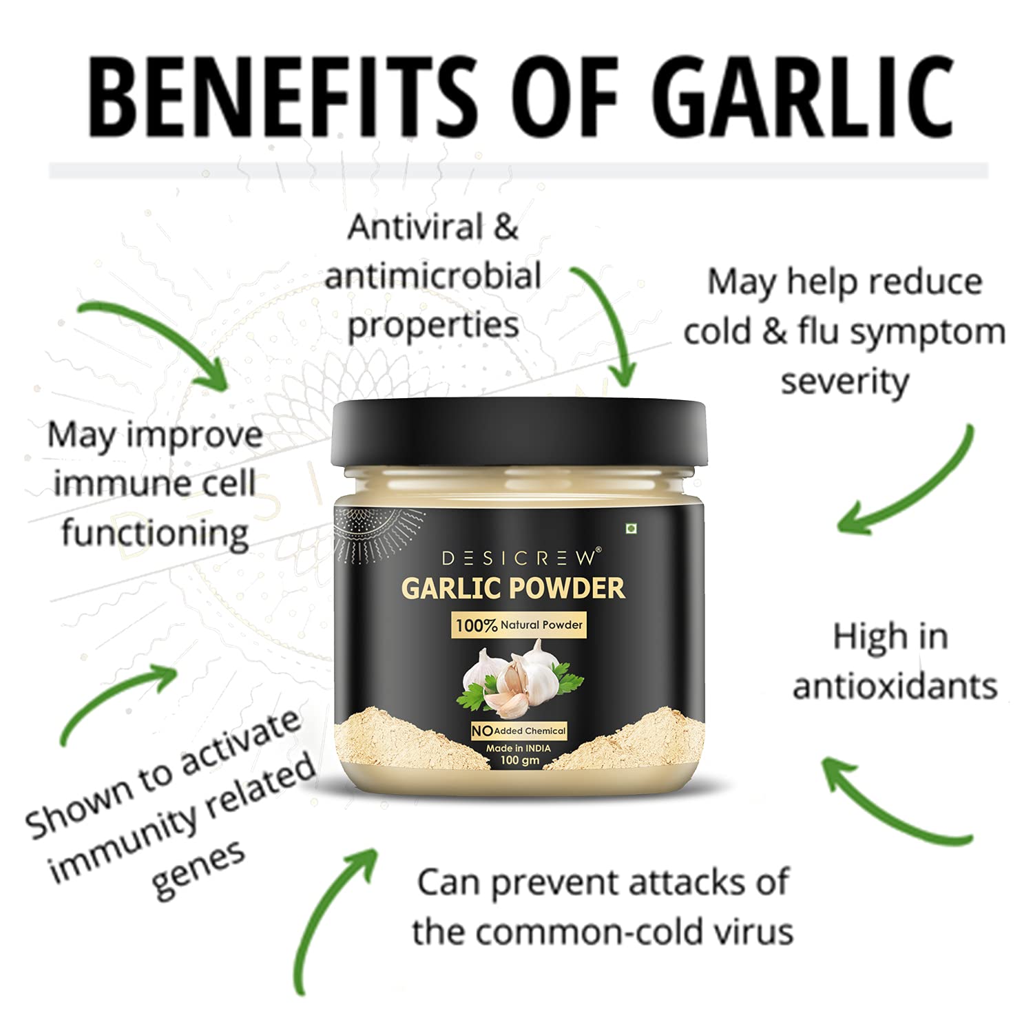 Pure & Natural Garlic Powder for Skin Care - Anti-Aging, Blackhead Removal, Acne Treatment & Deep Cleansing Face Mask (200g) | Organic Skin Toning Solution for Glowing Complexion - Perfect for Daily Skincare Routine & Spa Treatments