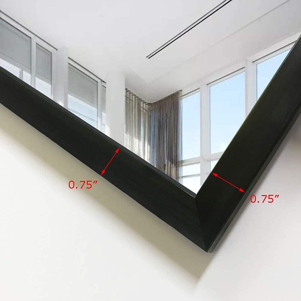Edenseelake 2 Pack Full Length Wall Mirror - 14x48 Inch Over Door Mirror for Bedroom & Living Room - Black - Perfect for Home Decor, Outfit Checks & Space Enhancement