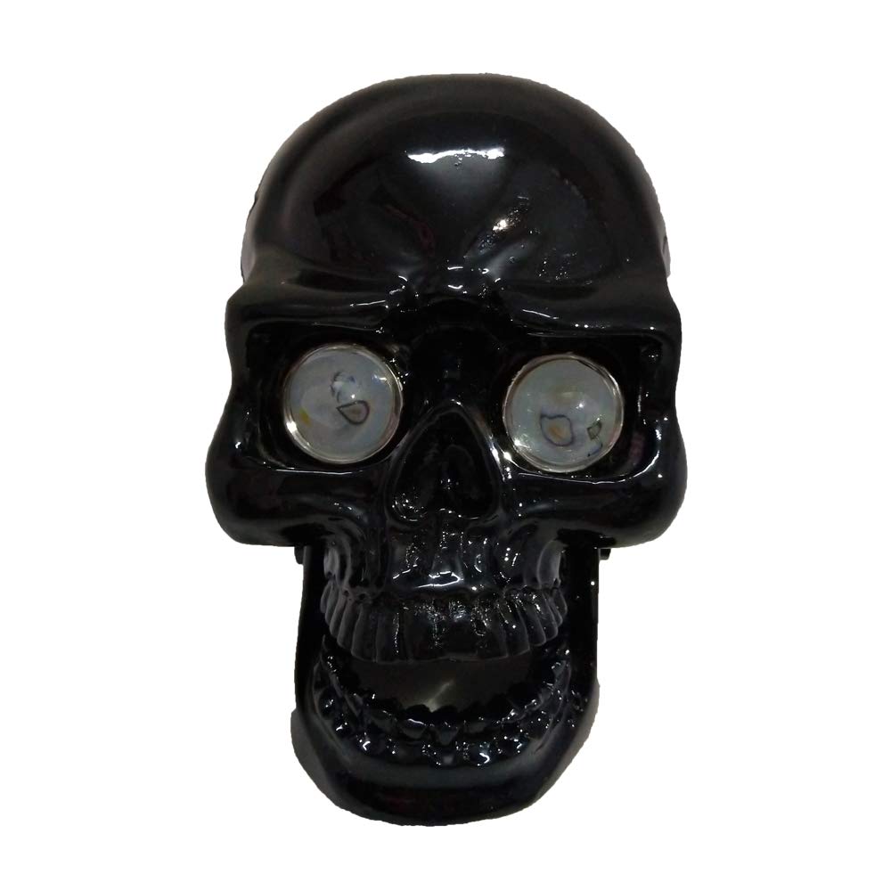 Universal Motorcycle LED Headlight - Skull Design Headlamp for Harley, Suzuki, Honda & Other Bikes (Black) | High Visibility Night Riding & Custom Bike Upgrade