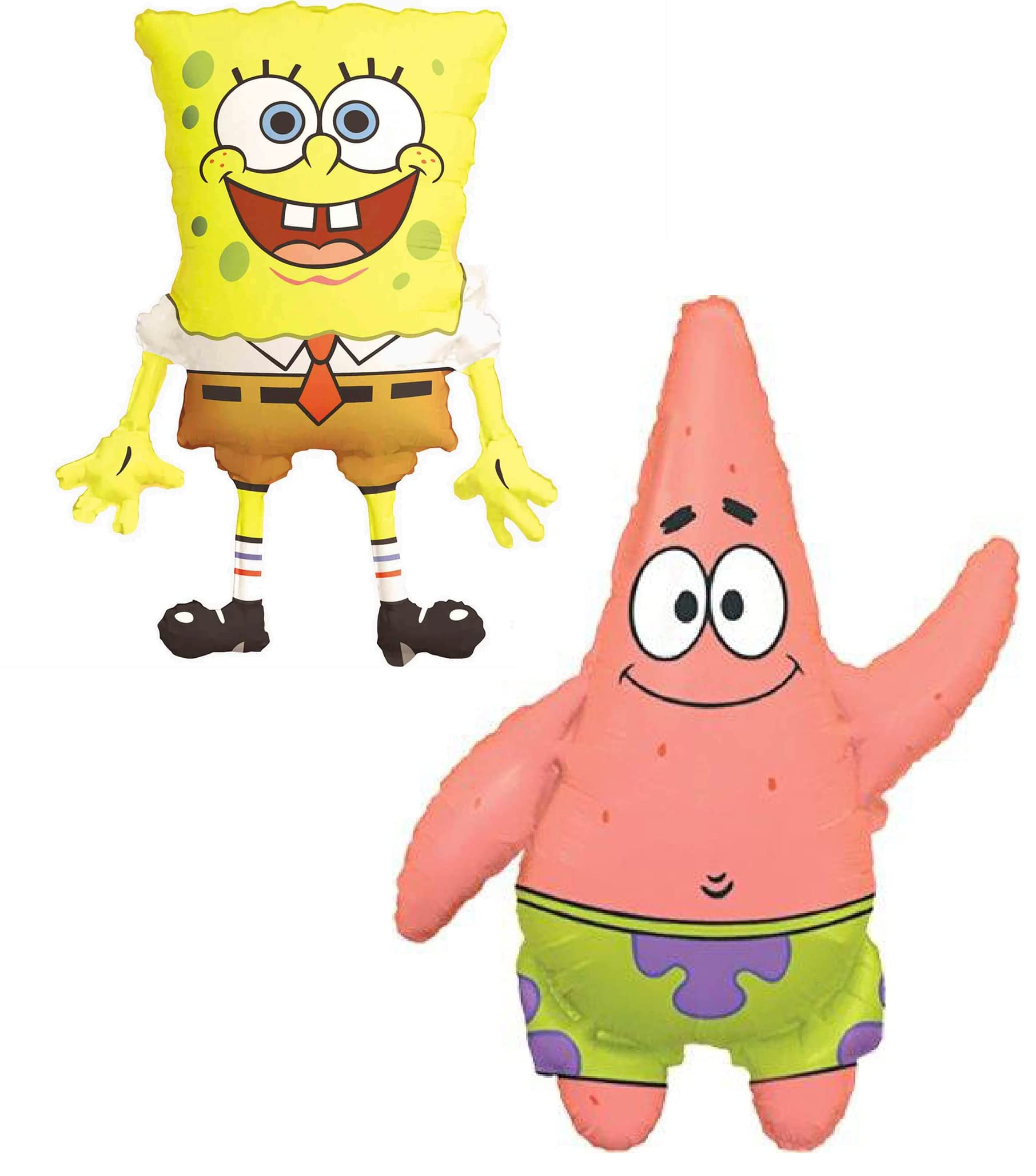 Spongebob Squarepants & Patrick Star Foil Balloons Set - 29 Inch Spongebob & 36 Inch Patrick Character Balloons for Birthday Parties, Baby Showers & Decorations