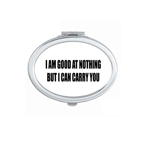 DIYthinker Funny Self Description Art Deco Fashion Mirror - Portable Folding Double-Sided Makeup & Glasses Mirror for Travel, Home Vanity & Gift Giving