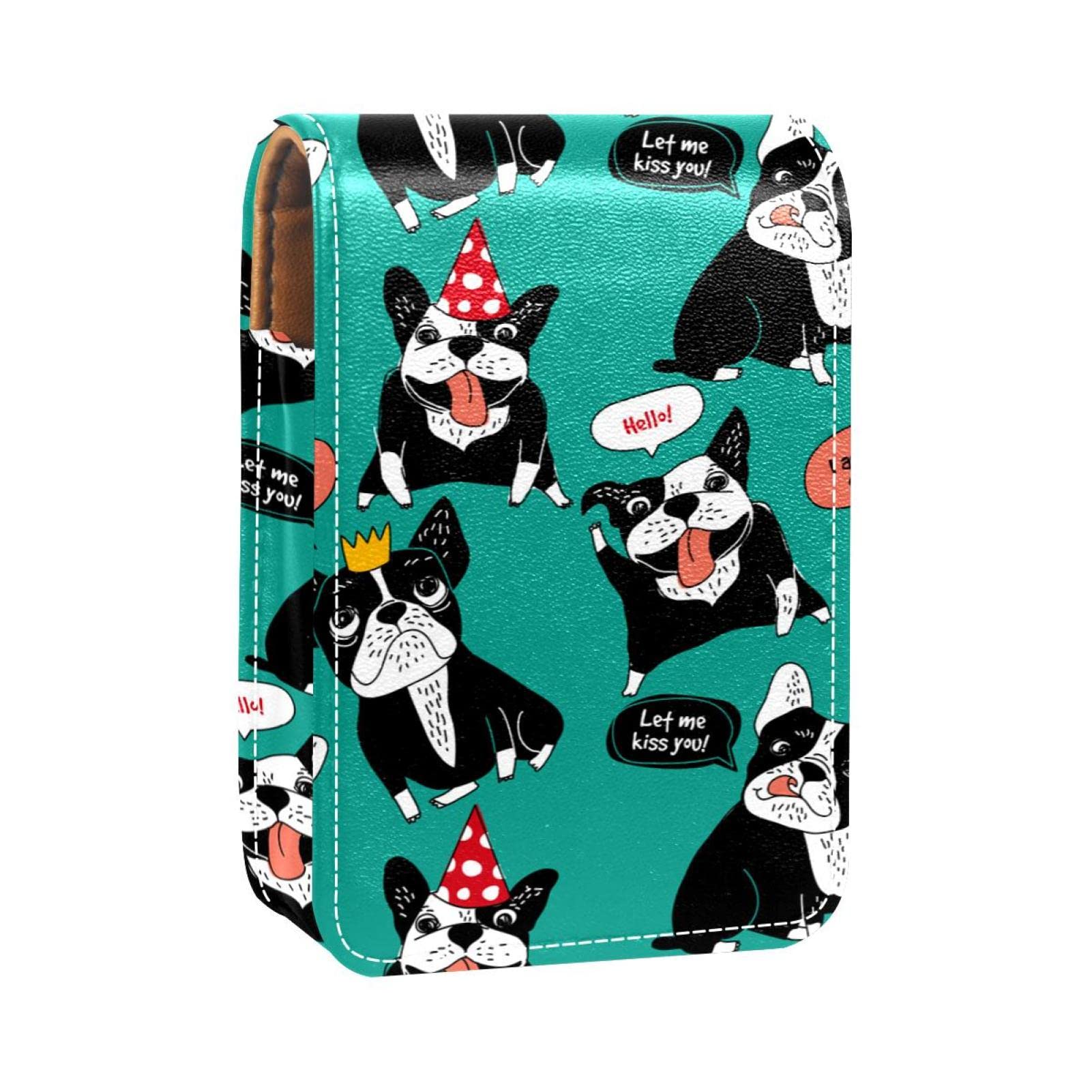 Personalized Lipstick Holder Case - Cute Puppy Dog Emoticon Makeup Bag, Portable Cosmetic Pouch & Organizer for Women | Perfect for Travel, Daily Use & Gift Giving