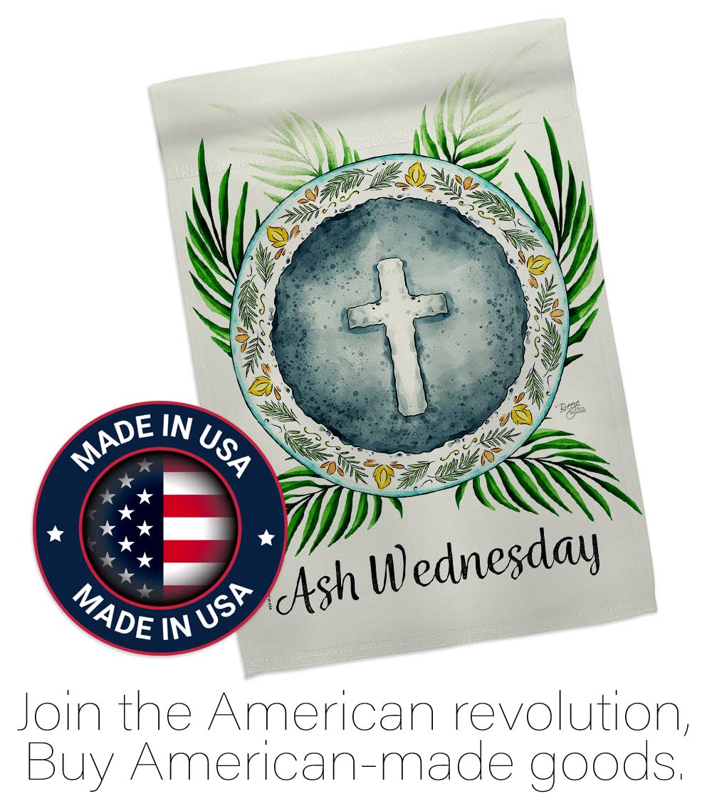 Breeze Decor Holy Ash Wednesday Garden Flag Set - Double-Sided Religious Wall Hanger with Dove Design for Easter, Christian Faith & Home Decoration - Made in USA | Perfect for Yard, Porch & Church Celebrations