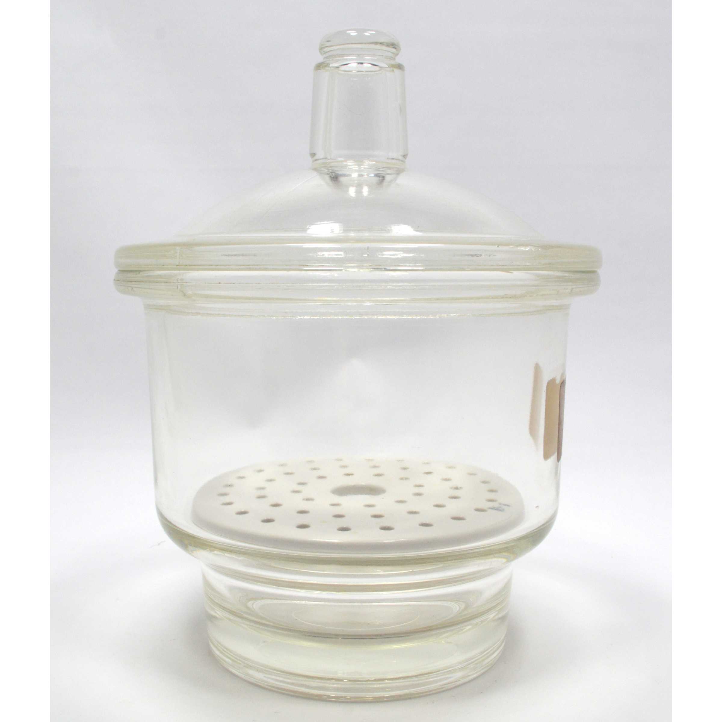 PYREX Lab Glass Desiccator with Lid & Porcelain Plate Insert - 6.5