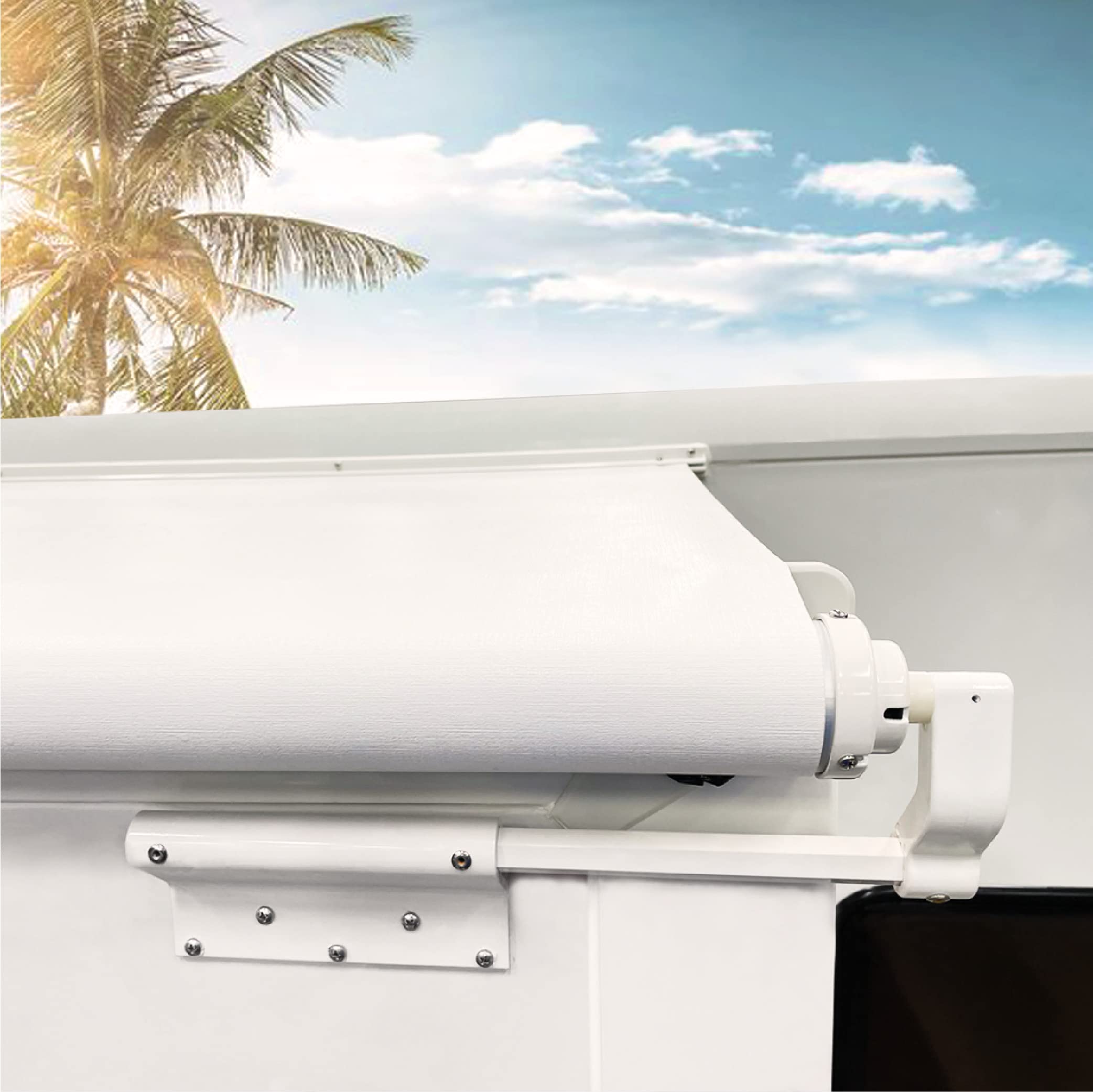 Awnlux White Modular Slide Topper Awning for RVs - 6' (5'7