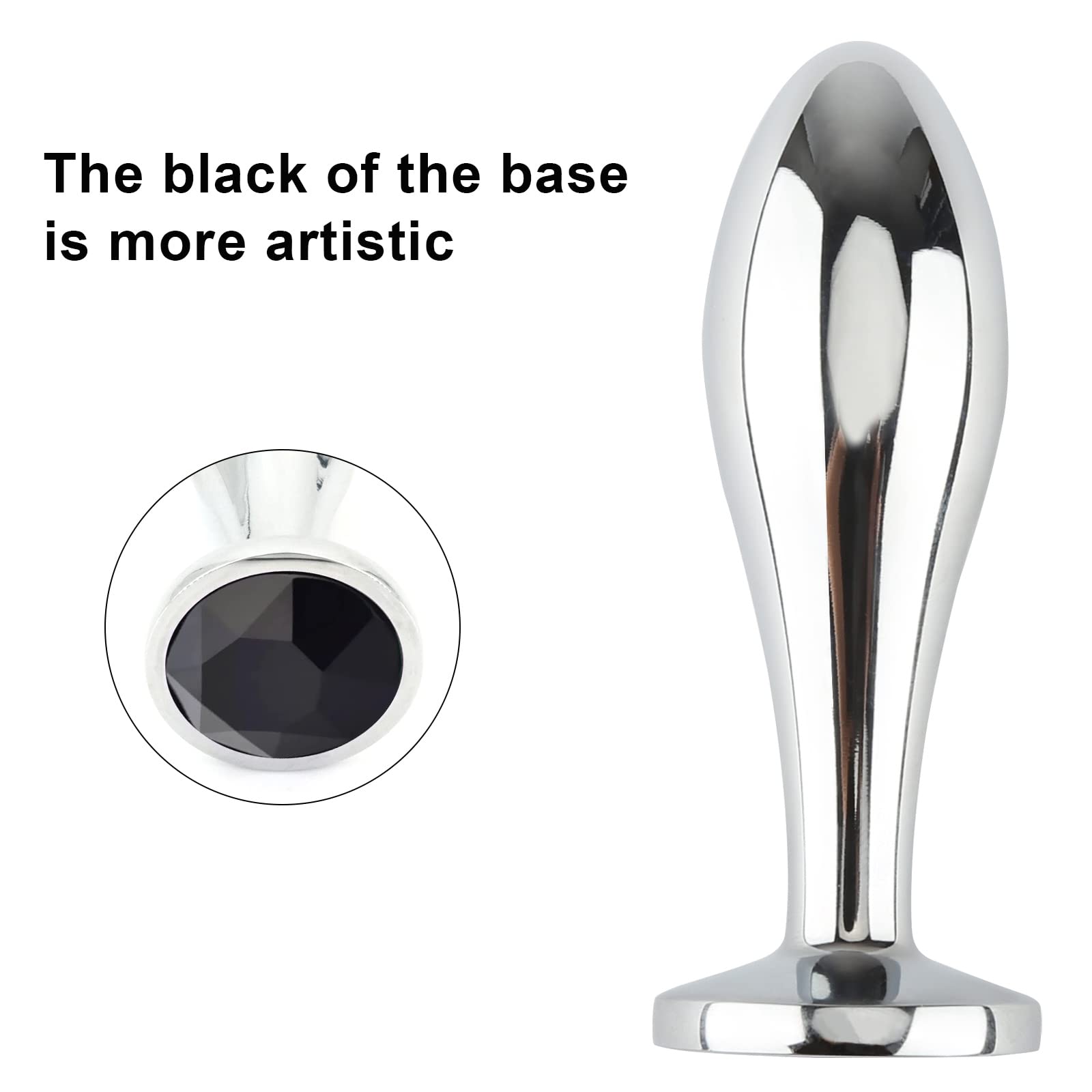 Premium 3Pcs Metal Anal Plug Set - Luxury Jewelry Design Adult Sex Toys for Men & Women, Black - Perfect for Couples Play, BDSM & Solo Pleasure