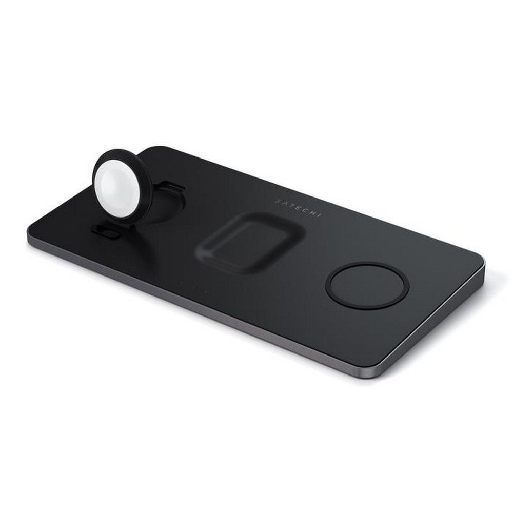 Satechi Trio Wireless Charging Pad - Fast Qi Charger for iPhone, AirPods & Apple Watch - Perfect for Home, Office & Travel