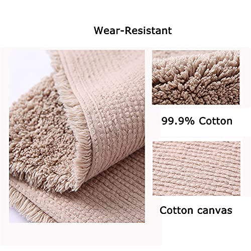 Premium 2-Piece Bathroom Rug Set - Ultra Soft, Absorbent & Non-Slip Bath Mats - Washable Contour Rugs for Bathroom & Tub - Wood Color (50x80cm + 55x50cm) - Perfect for Cozy Bathrooms, Spa-Like Showers & Wet Areas