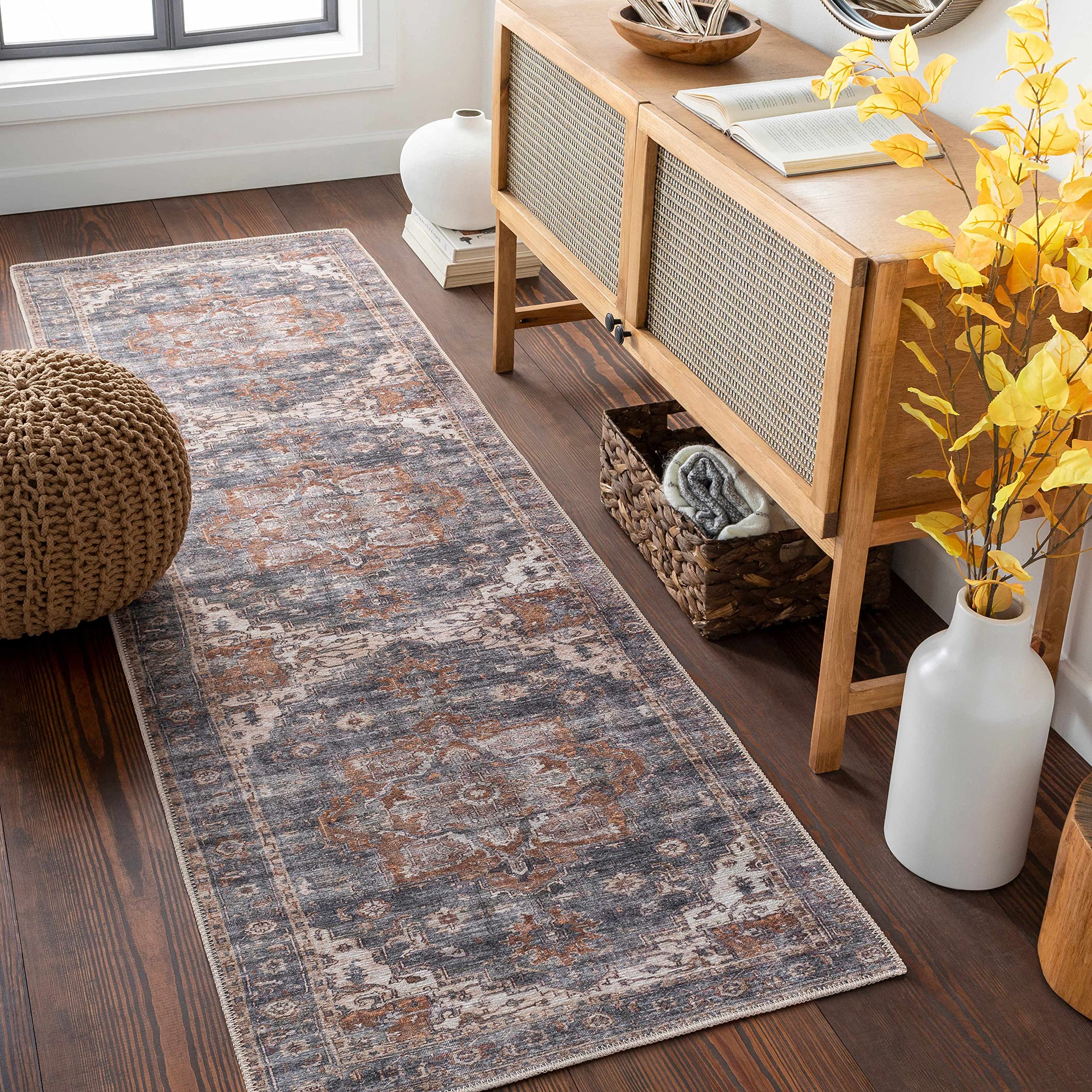Hauteloom Lagangilang Machine Washable Area Rug for Living Room & Bedroom - Soft Beige, Brown, Gray Modern Design - 7'10