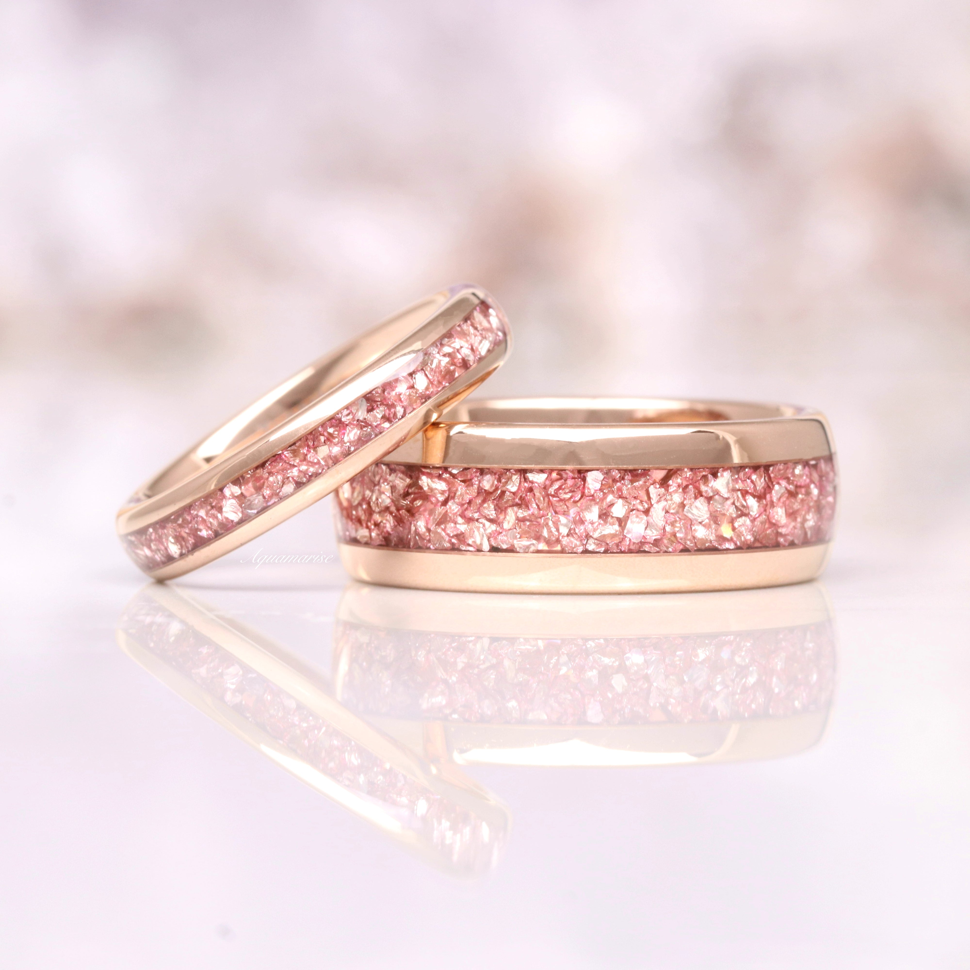 8MM Rose Gold Tungsten Morganite Wedding Band for Women – Elegant Bridal Ring for Engagement, Anniversary & Special Occasions