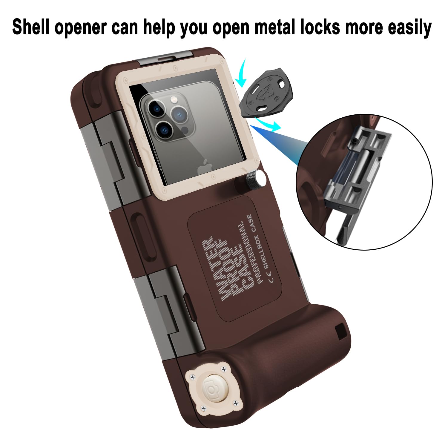 Waterproof Snorkeling & Diving Phone Case for iPhone 11/12/13/15 Pro Max & Samsung Galaxy S23/Note10/9/8 Ultra - 50ft Deep Underwater Protection - HD Photo & Video Cover (Chocolate/Beige) - Perfect for Beach Vacations, Pool Parties & Water Sports Adventures