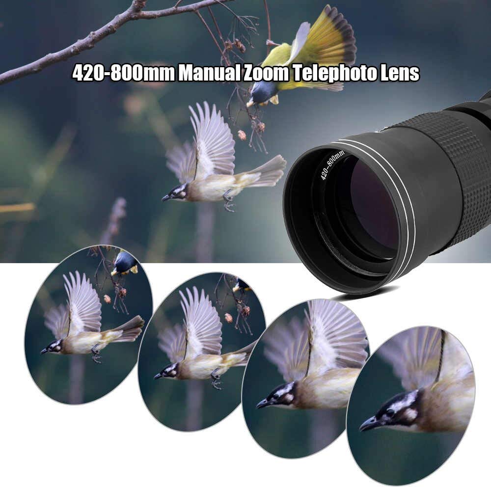 420-800mm f/8 Manual Telephoto Zoom Lens for Sony E-Mount Cameras with 2X Teleconverter (1600mm) - Wildlife, Sports & Nature Photography Accessory Kit