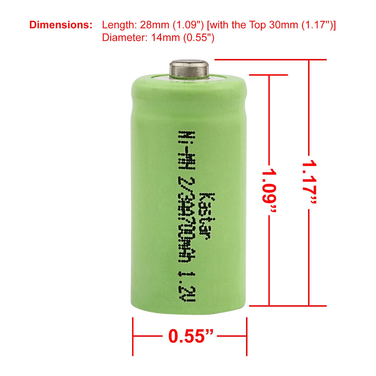 Kastar 1-Pack 2/3 AA Ni-MH 1.2V 700mAh Rechargeable Battery for Solar Lights - Perfect for Solar Decorations, Garden Lights, Pathway Lighting & Holiday Solar Displays