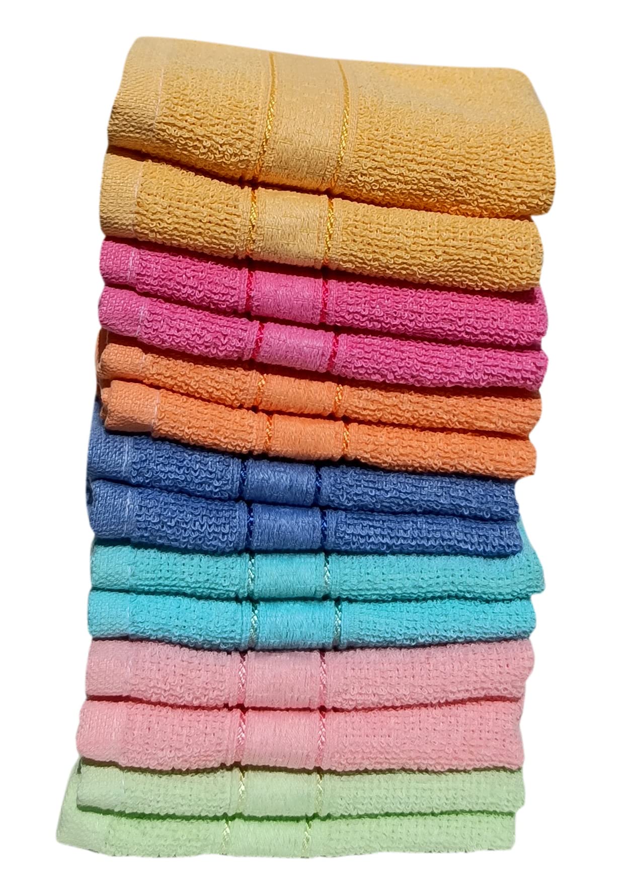 Premium 100% Cotton Face Towels (Pack of 12) - Soft & Absorbent Facial Towels for Skincare, Makeup Removal & Daily Use - Gentle on Skin, Ideal for Gym, Travel & Home Spa