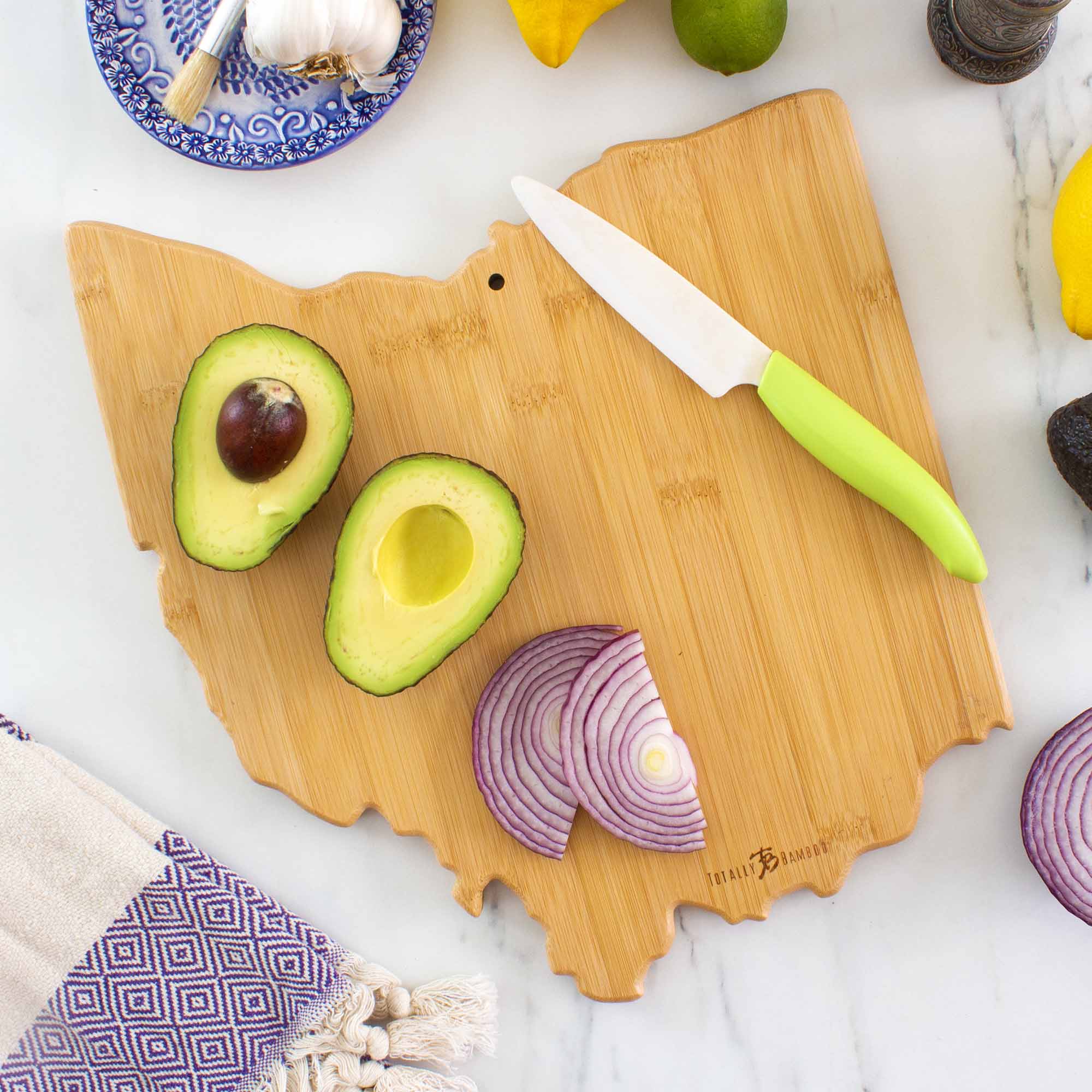 Ohio Shaped Wooden Cutting Board - 12