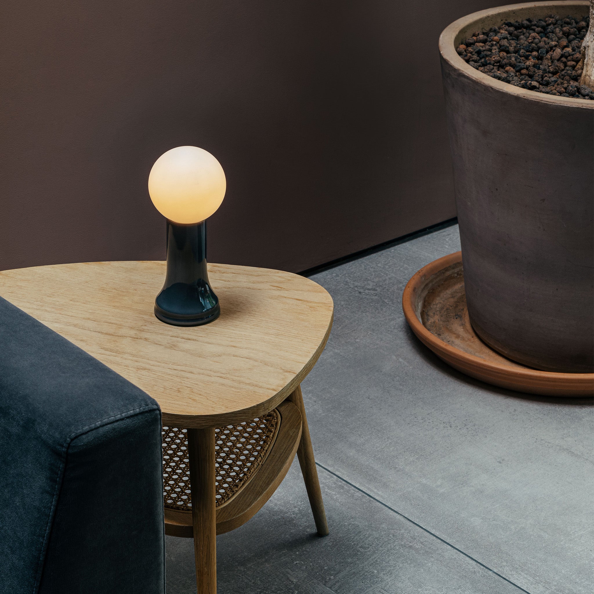Modern Shore Table Lamp in Smoke Grey - Stylish Bedside & Living Room Lighting for Home Decor
