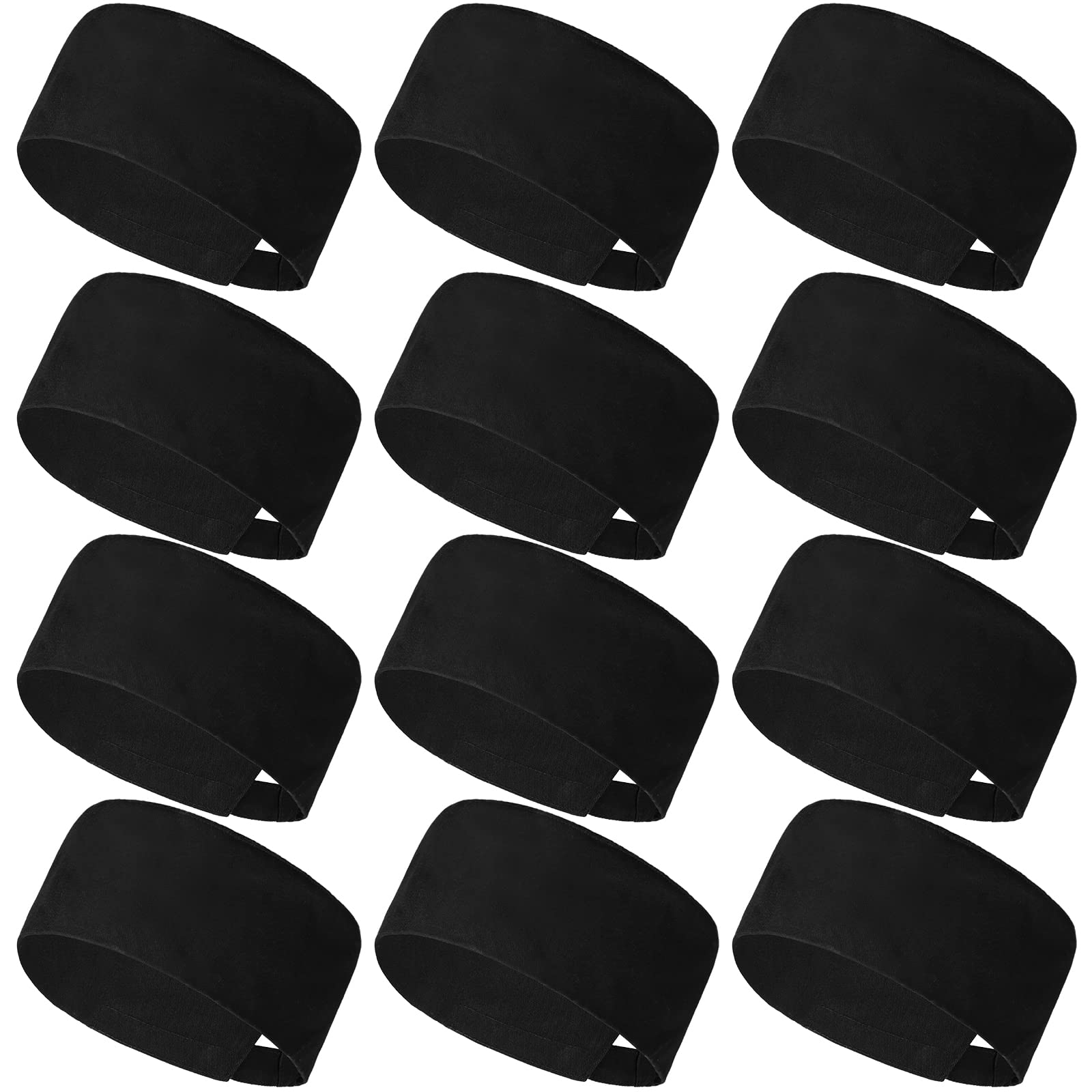 12-Piece Adjustable Unisex Chef Hats - Breathable Mesh Top Skull Caps for Men & Women - Perfect for Sushi Chefs, Cooking, Baking & Kitchen Professionals