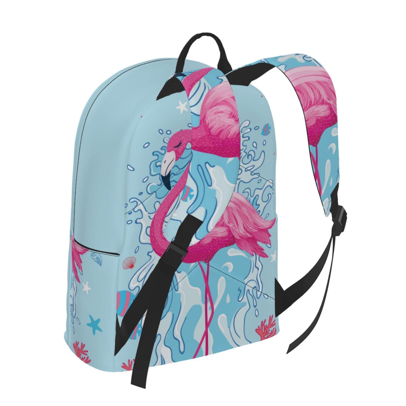 Delerain 16 Inch Flamingo Print Laptop Backpack - Waterproof School Bookbag, Travel Daypack & Work Bag for Women & Men | Perfect for College, Commuting & Weekend Getaways