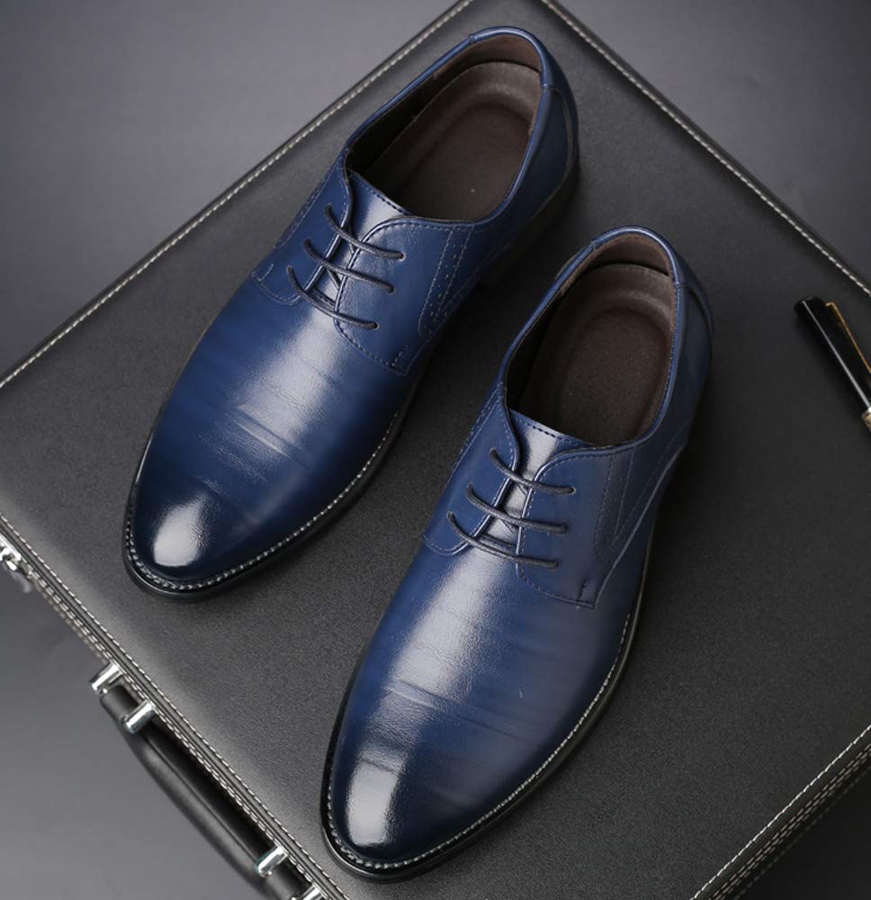 Santimon Men's Oxford Dress Shoes - Classic Formal Business Lace Up Shoes with Pointed Toe | Perfect for Office, Wedding & Business Events