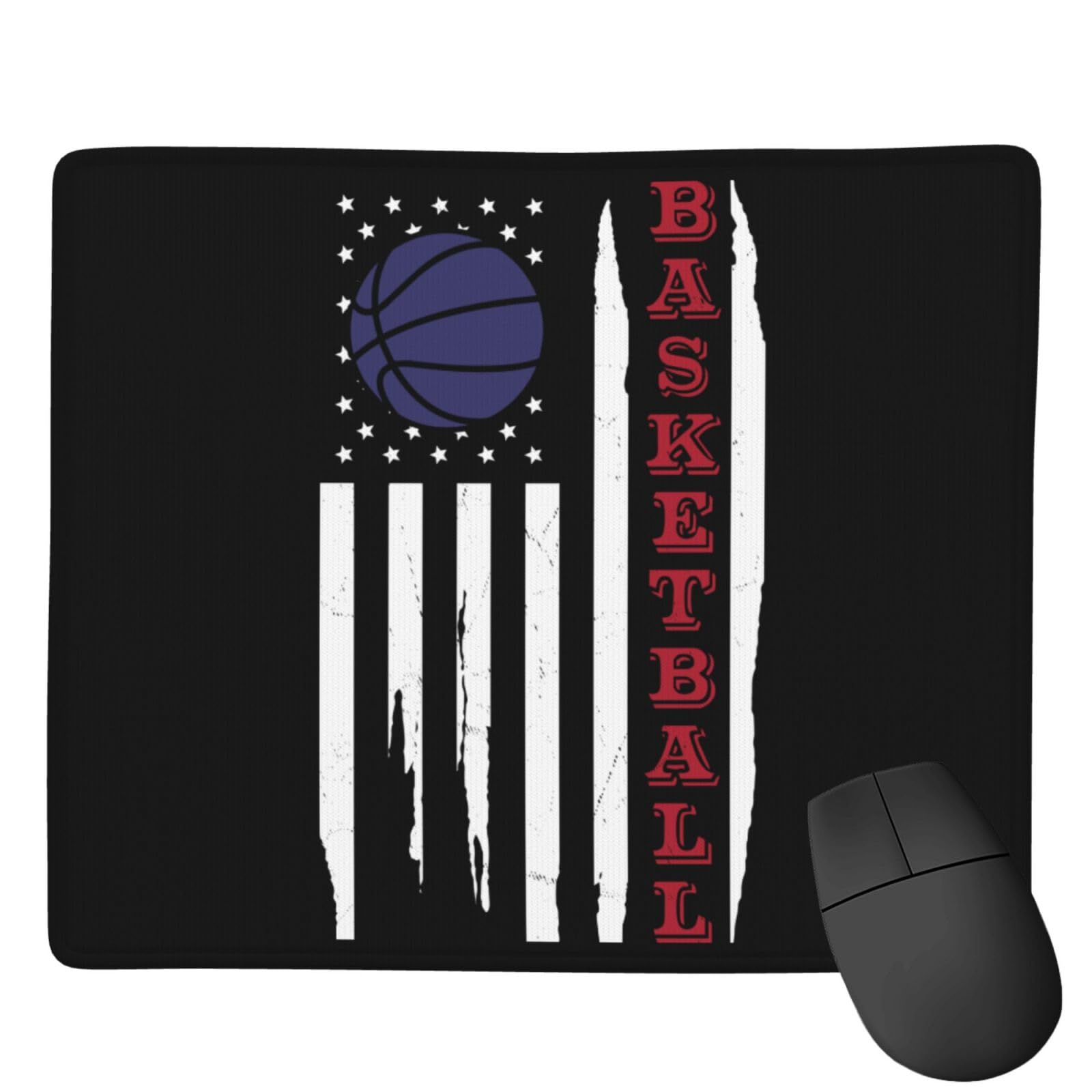 SIYTUAU American Flag Basketball Design Waterproof Non-Slip Rubber Mouse Pad - 7x9 Inch Office & Gaming Mousepad for Laptop & PC - Perfect for Work, Gaming & Patriotic Home Decor