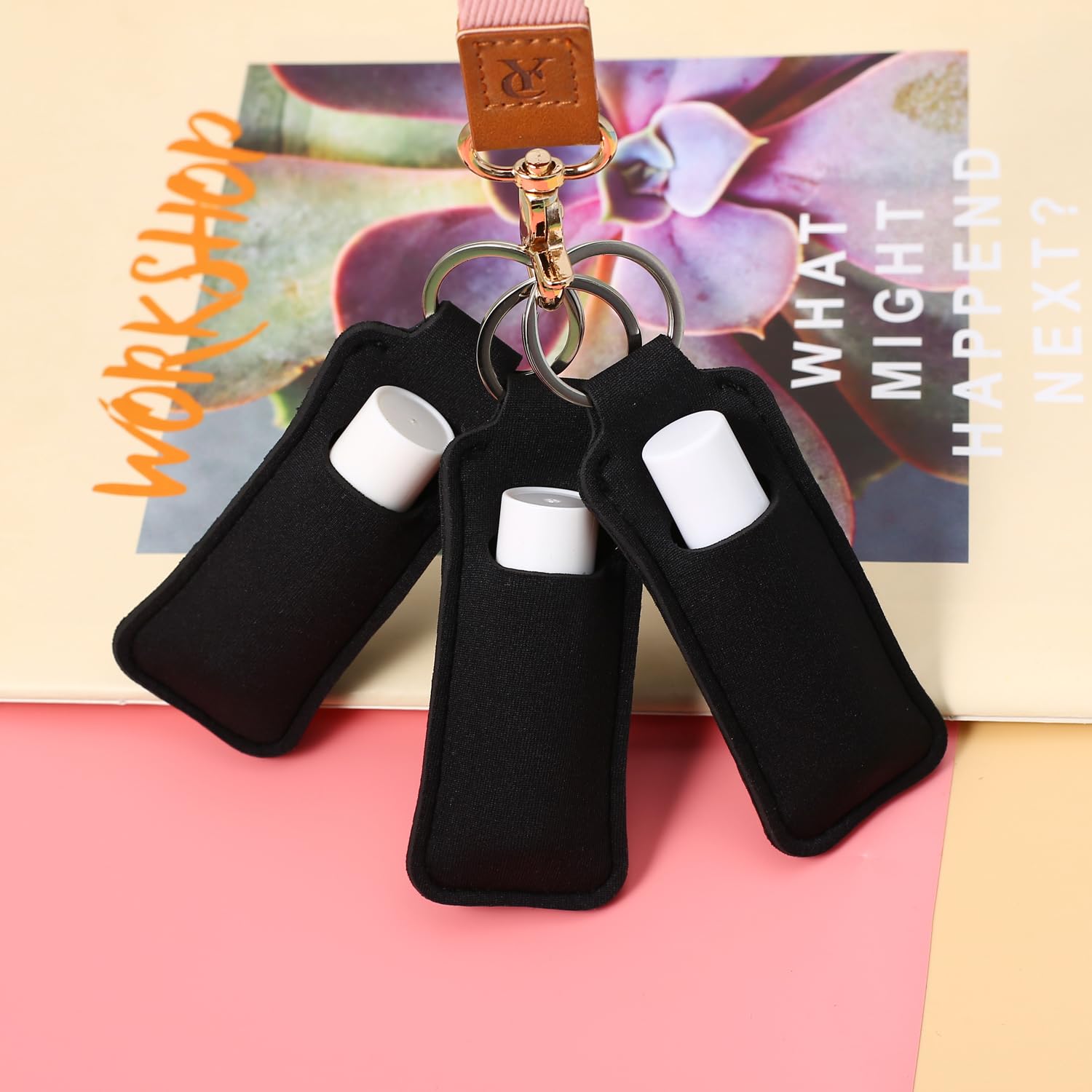 COOKOOKY Cute Lip Balm Keychain Holder with Clip - Chapstick Holder for Keys, Purse, Backpack - Perfect for Travel, Gym, and Everyday Use