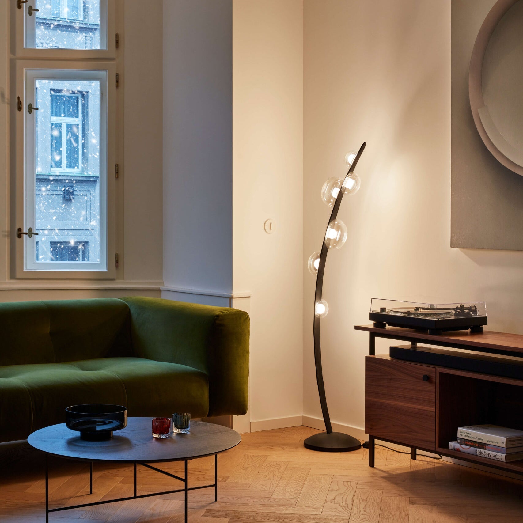 Modern Bubble Glass Floor Lamp - Elegant LED Standing Light for Living Room, Bedroom & Office - Perfect for Ambient Lighting & Home Decor