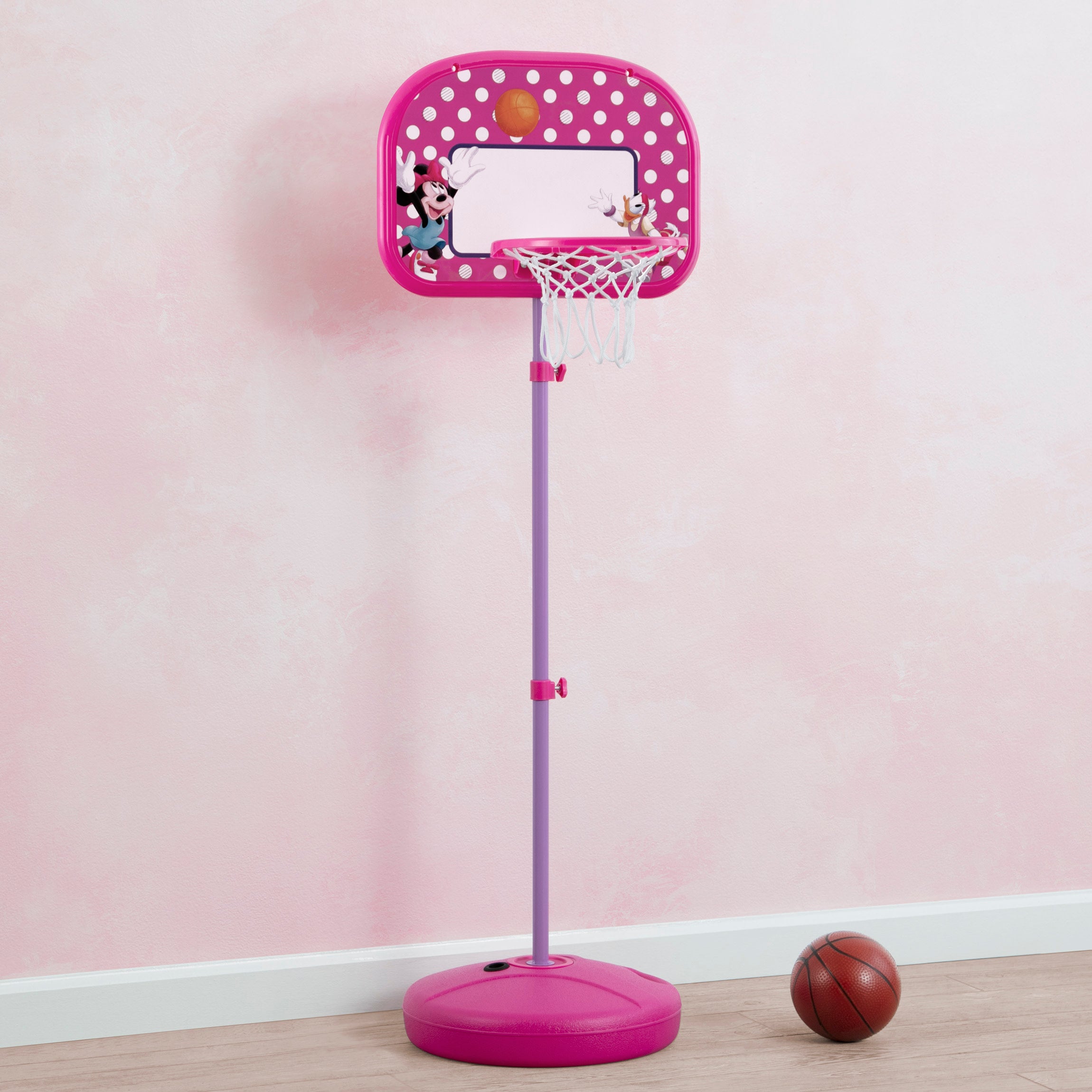 Minnie Mouse Basketball Hoop Set for Kids - Adjustable Height Indoor/Outdoor Toy for Toddlers & Children - Perfect for Birthday Gifts, Playroom & Backyard Fun
