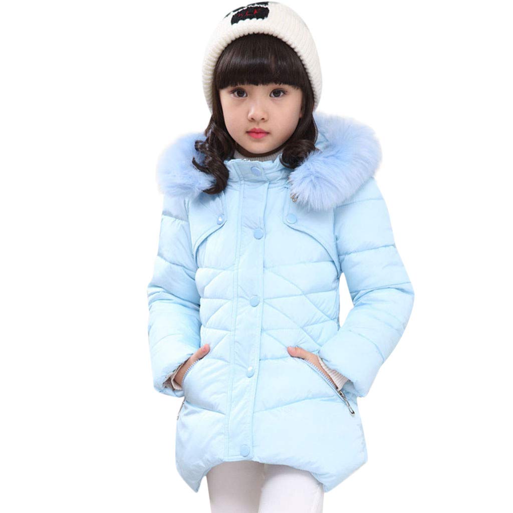 Warm Winter Down Jacket for Baby Girls & Toddlers - Fur Hooded Snowsuit Coat Thick Outerwear | Perfect for Snow Play, Winter Outings & Cold Weather Protection