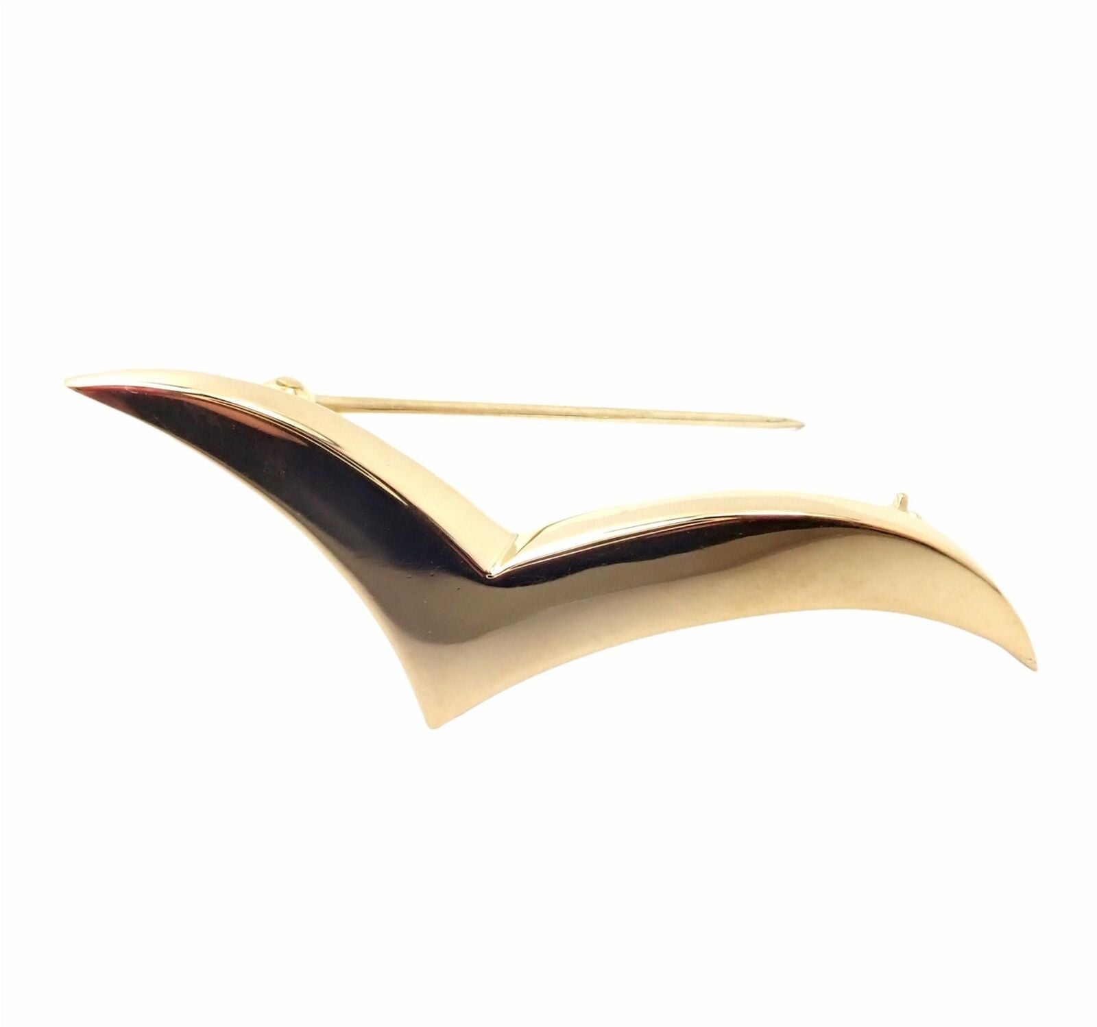 Authentic Tiffany & Co. 18K Yellow Gold Seagull Bird Pin Brooch - Elegant Jewelry Gift for Women, Perfect for Weddings, Parties & Special Occasions