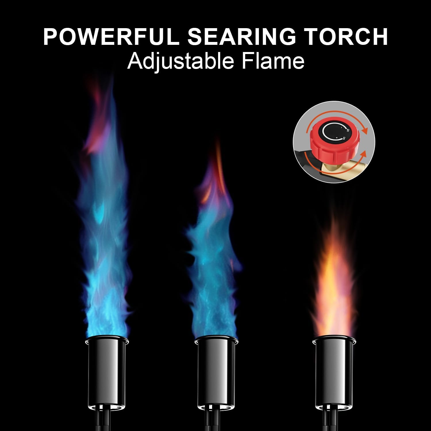 TONYFUL Professional Adjustable Propane Torch Grill Gun - High-Powered Flamethrower with Safety Lock for Sous Vide, BBQ, Searing Steak & Campfire Starter (Tank Not Included) | Perfect for Outdoor Cooking, Backyard Grilling & Culinary Creations
