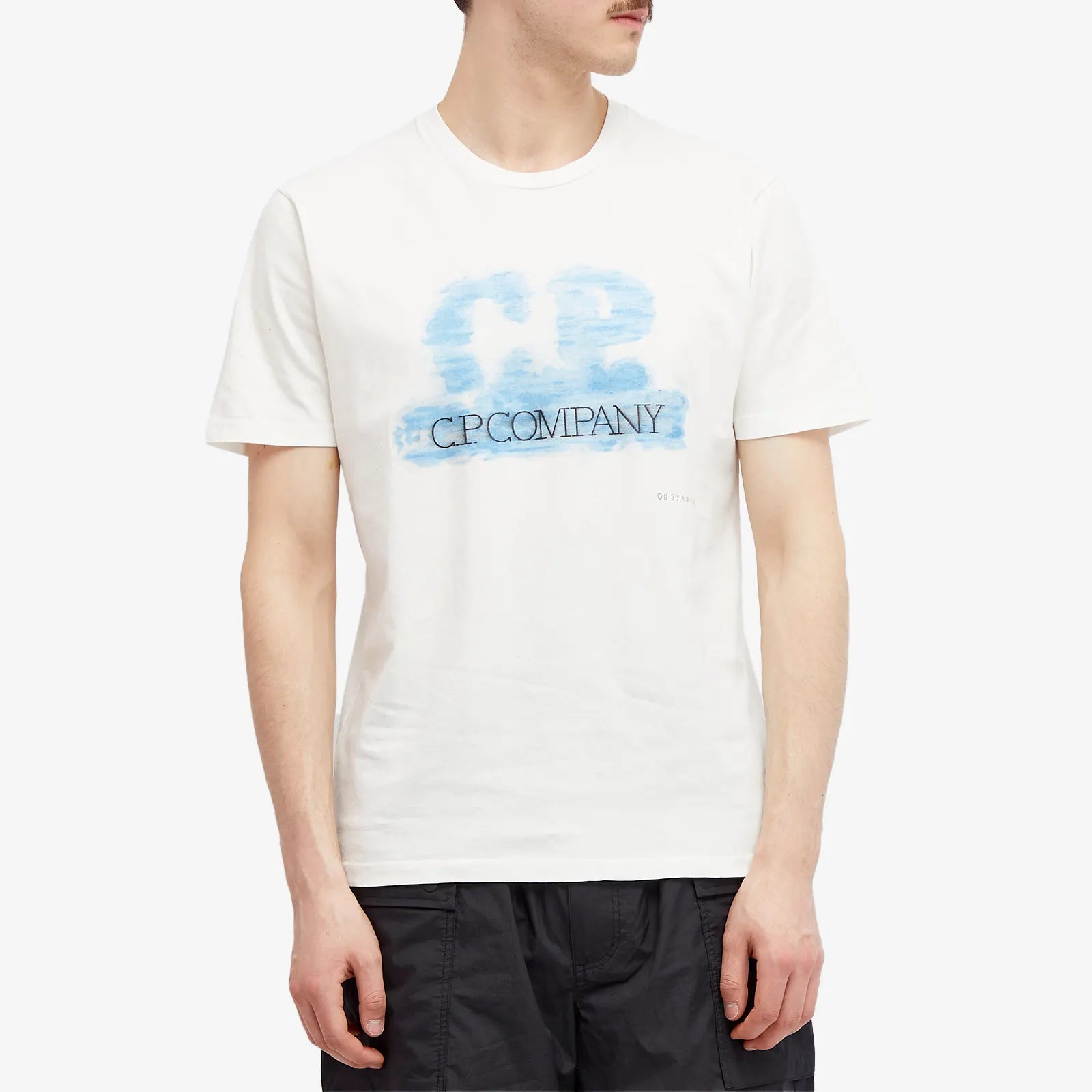 CP Company White Logo T-Shirt for Men | Casual Short Sleeve Cotton Tee | Perfect for Streetwear, Gym & Everyday Wear