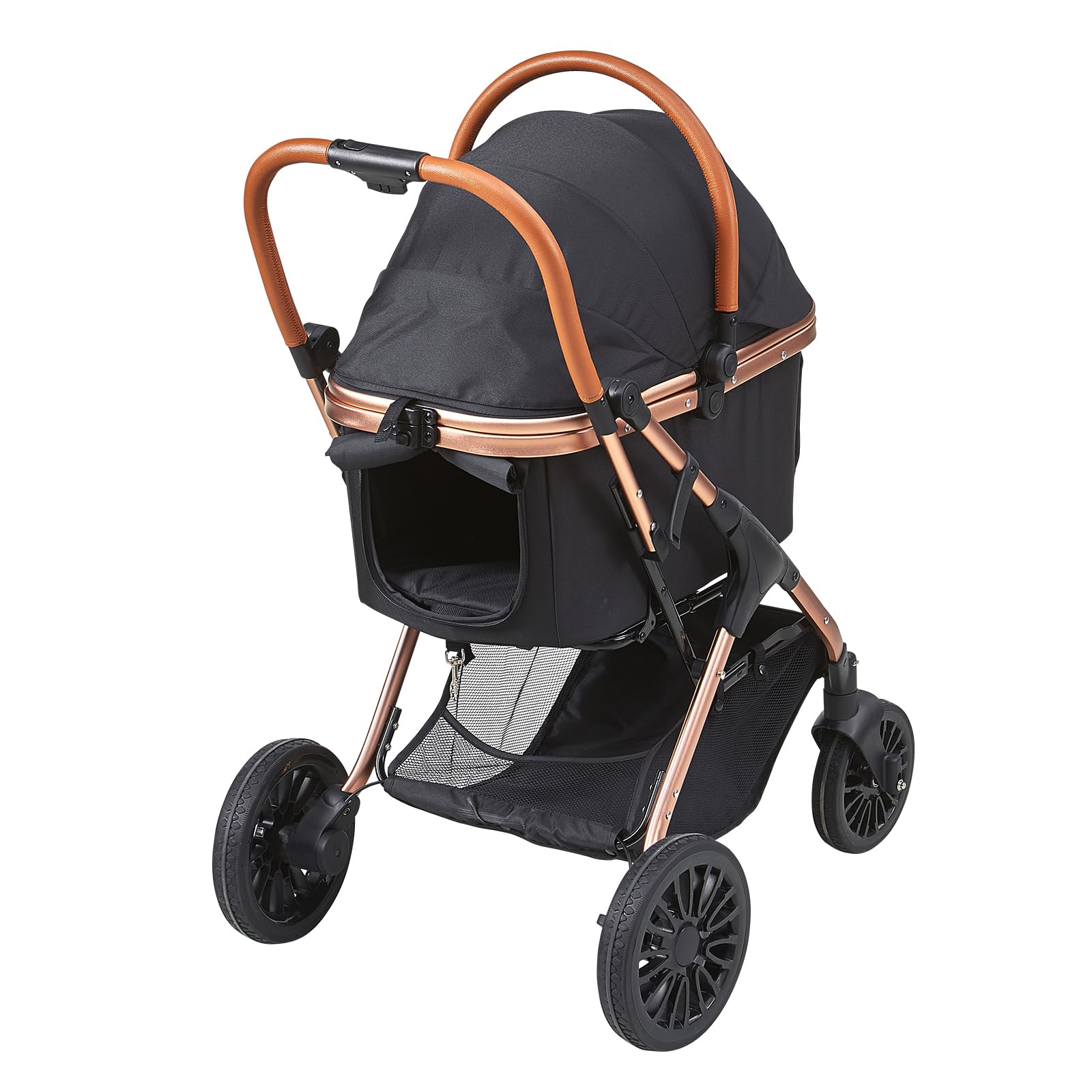 VEVOR 3-in-1 Large Pet Stroller for Dogs & Cats Up to 66lbs - Heavy Duty 4-Wheel Dog Stroller for Medium/Large Pets - Convertible Cat Carrier with Detachable Basket & Storage - Perfect for Vet Visits, Shopping & Outdoor Adventures