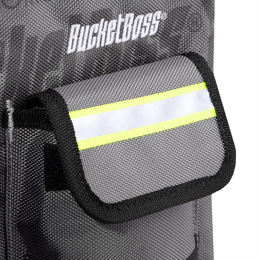 Bucket Boss HV ProTech Tool Case - Professional Series (65170-HV) Grey & Black - Durable Tool Bag for Electricians, Contractors & DIY Projects