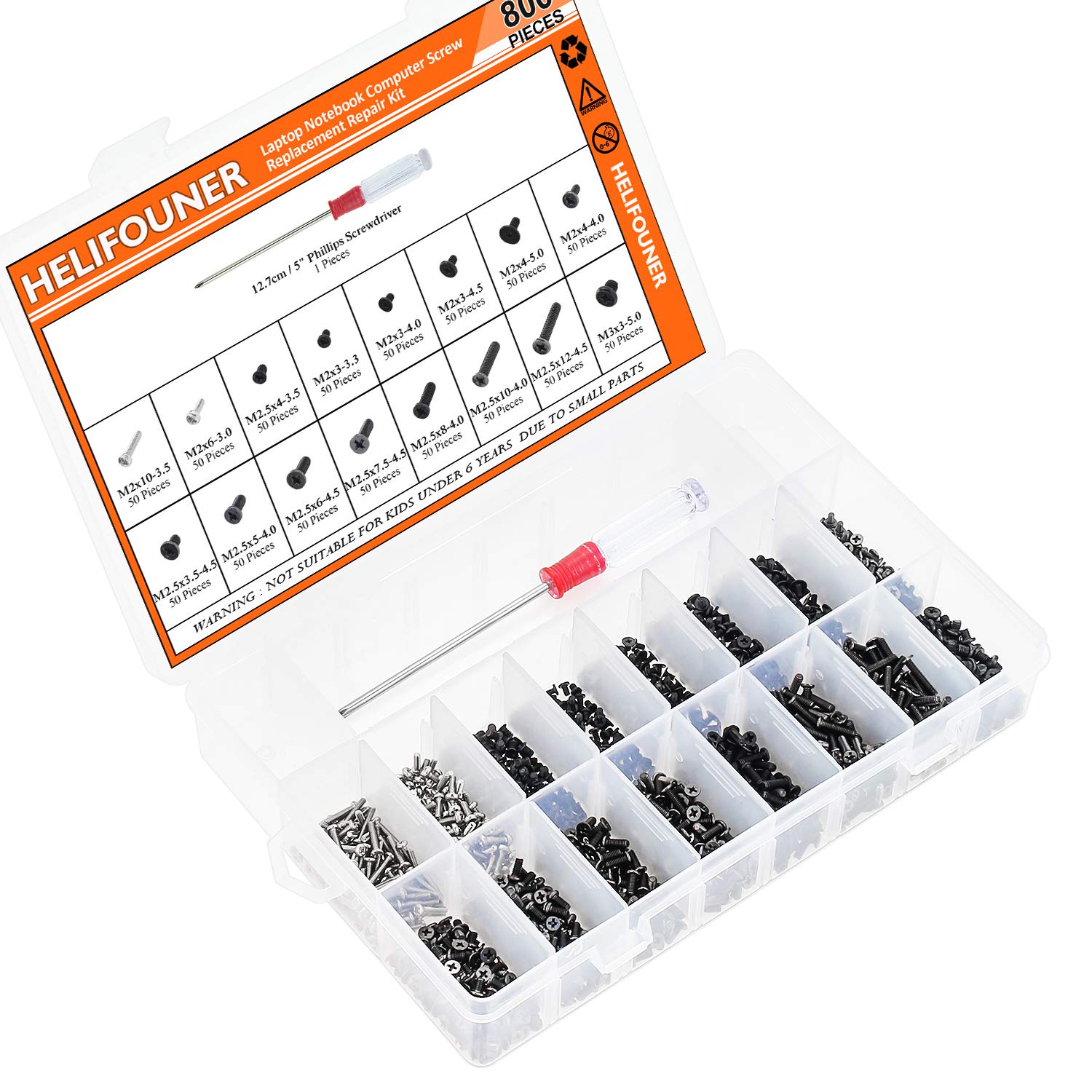 800-Piece Laptop & Notebook Computer Screw Replacement Repair Kit - SSD & Electronic Device Repair Screw Set for DIY Fixes, Upgrades & Maintenance (Perfect for MacBook, Dell, HP & More)