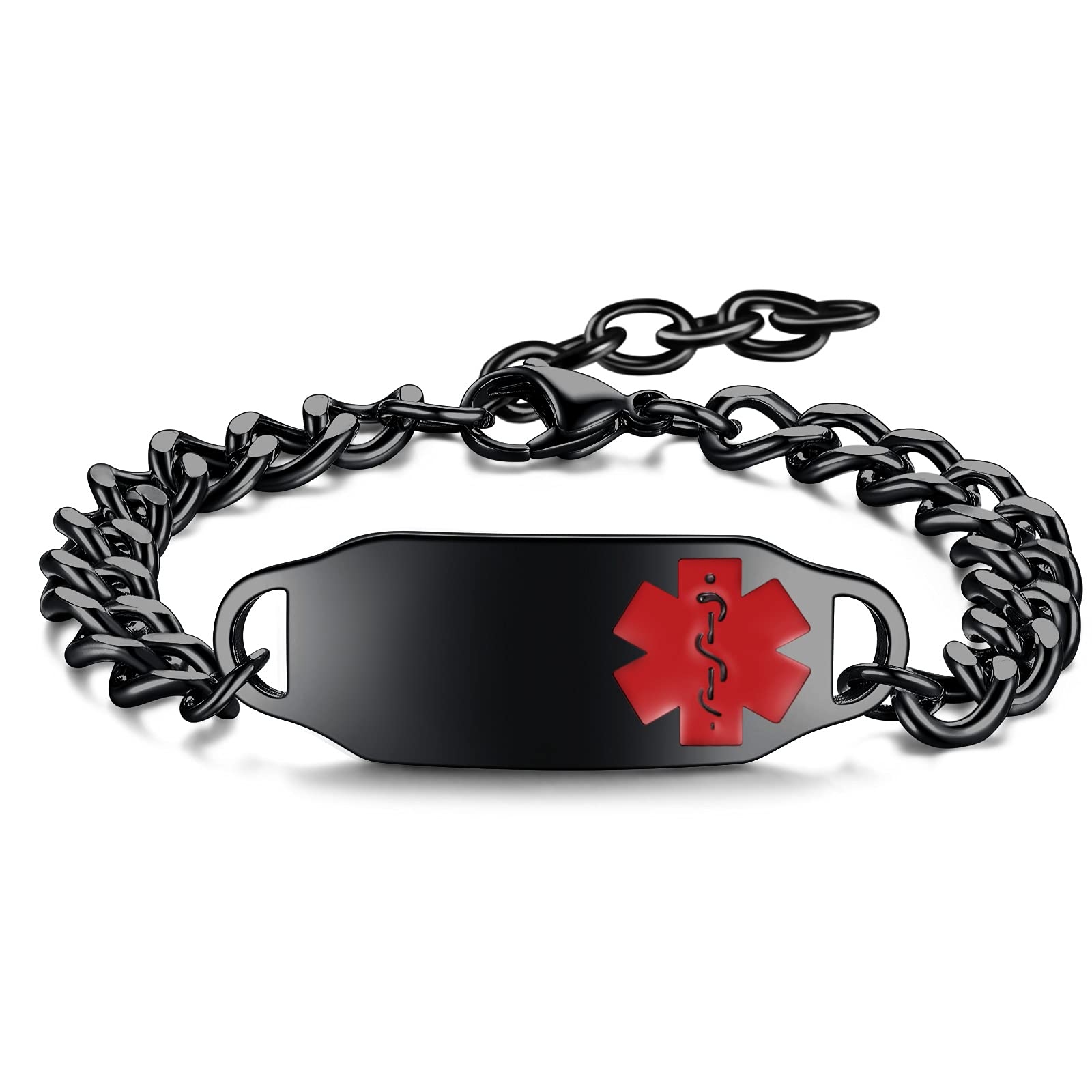 Custom Stainless Steel Medical ID Bracelets for Women & Men - Personalized Engraved Allergy & Diabetic Alert Bracelet | Emergency Medical Jewelry for Daily Wear & Outdoor Activities