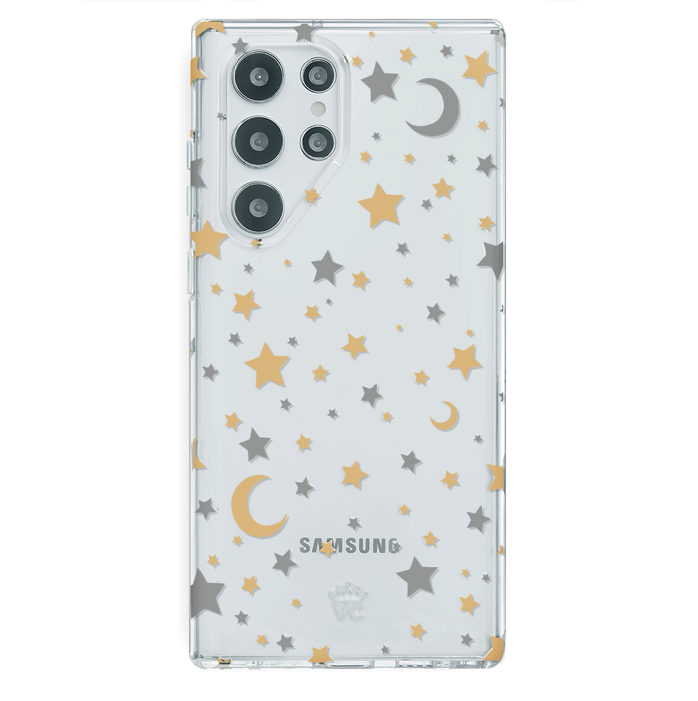 Starry Night Clear Samsung Phone Case - Protective Slim Fit Cover for Galaxy S21/S22/S23 - Perfect for Everyday Use & Gifts