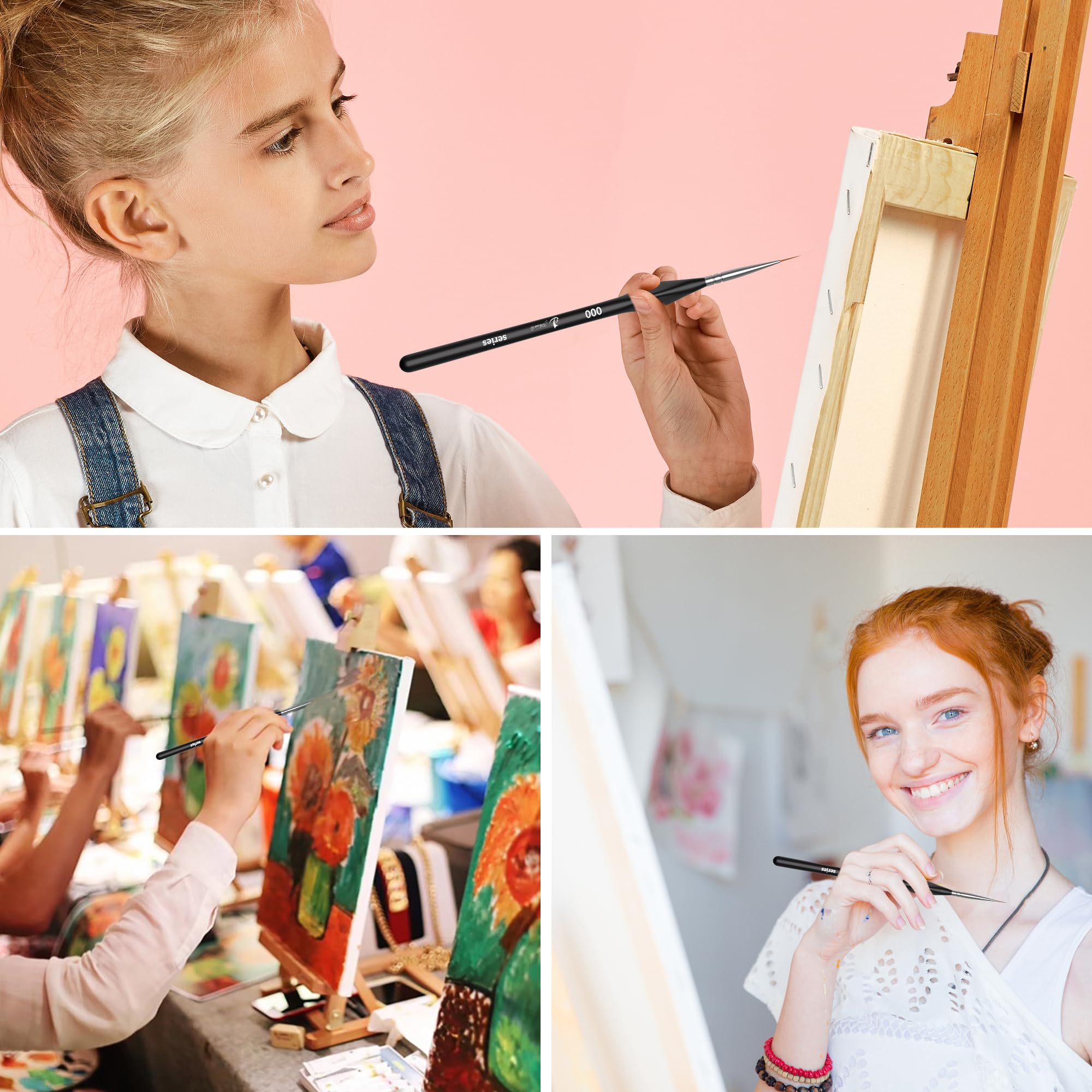 10-Piece Detail Paint Brush Set - Miniature Fine Detailing Brushes for Acrylic, Watercolor & Oil Painting - Professional Art Brushes for Models, Line Drawing & Miniature Art - Perfect for Artists, Hobbyists & DIY Craft Projects