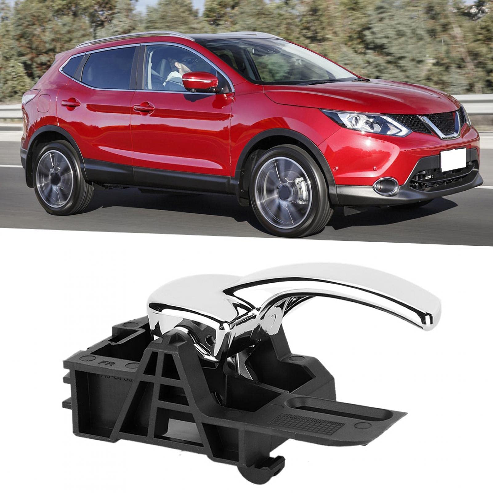 2004-2007 Nissan Qashqai Interior Door Handle Kit - Left & Right Glossy Chrome Lever Replacement - Durable Wear-Resistant Car Door Handles for Smooth Operation | Perfect for DIY Auto Repair & Vehicle Maintenance