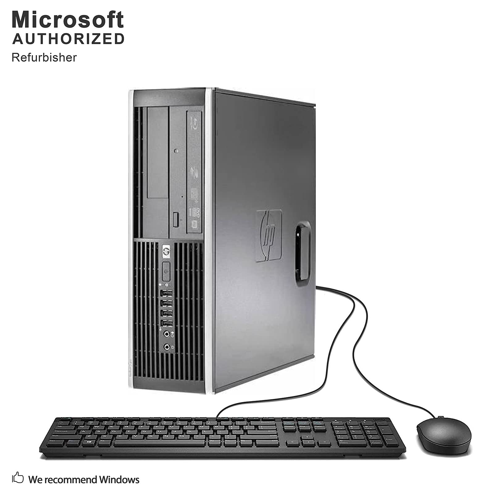 HP Elite Desktop Computer - Intel Core i5 3.2GHz, 8GB RAM, 500GB HDD, WiFi, Windows 10 (Renewed) with 19