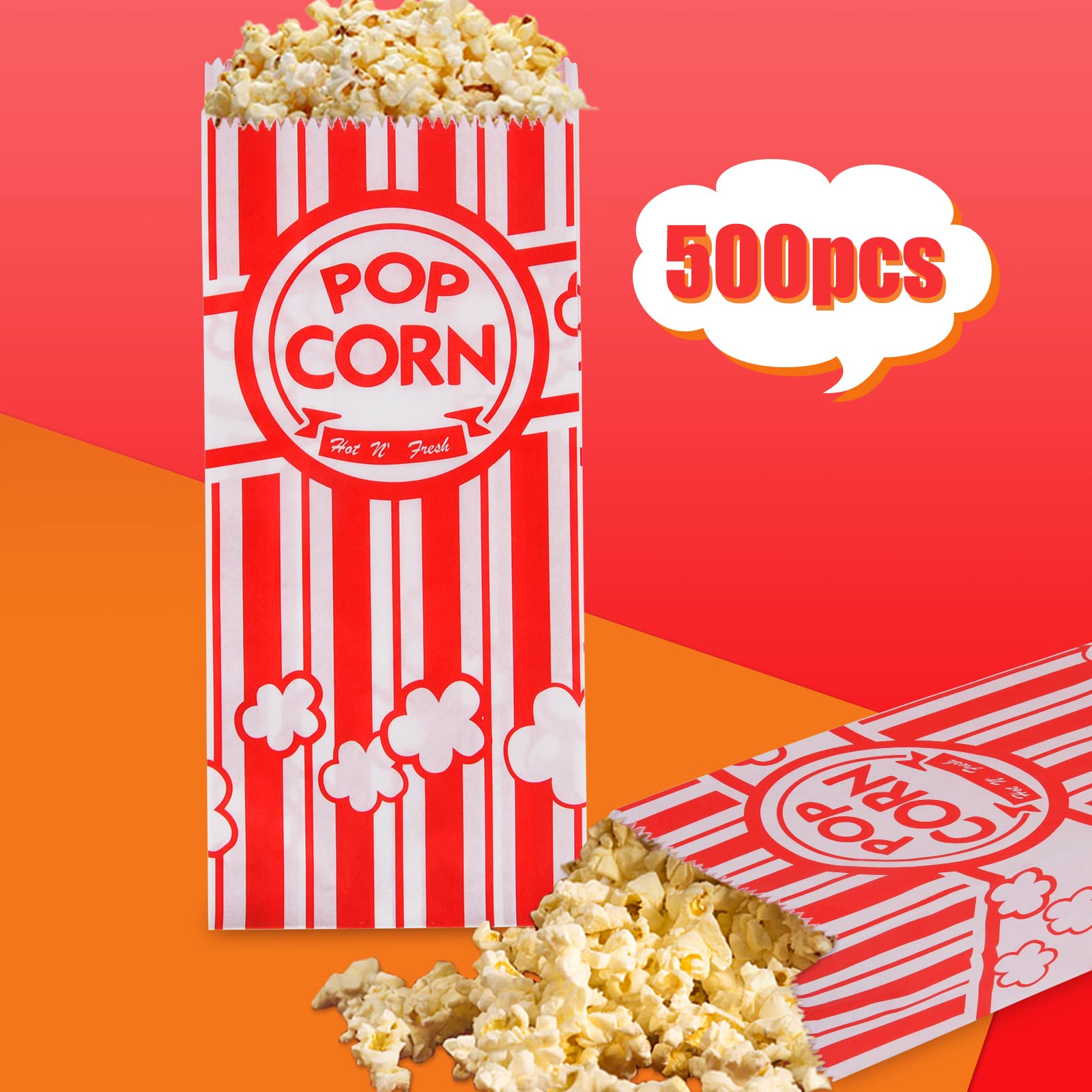 200 Pieces 1 oz Disposable Popcorn Bags - Bulk Pack for Popcorn Machines, Movie Nights, Birthday Parties & Carnival Events - Perfect for Individual Servings & Commercial Use