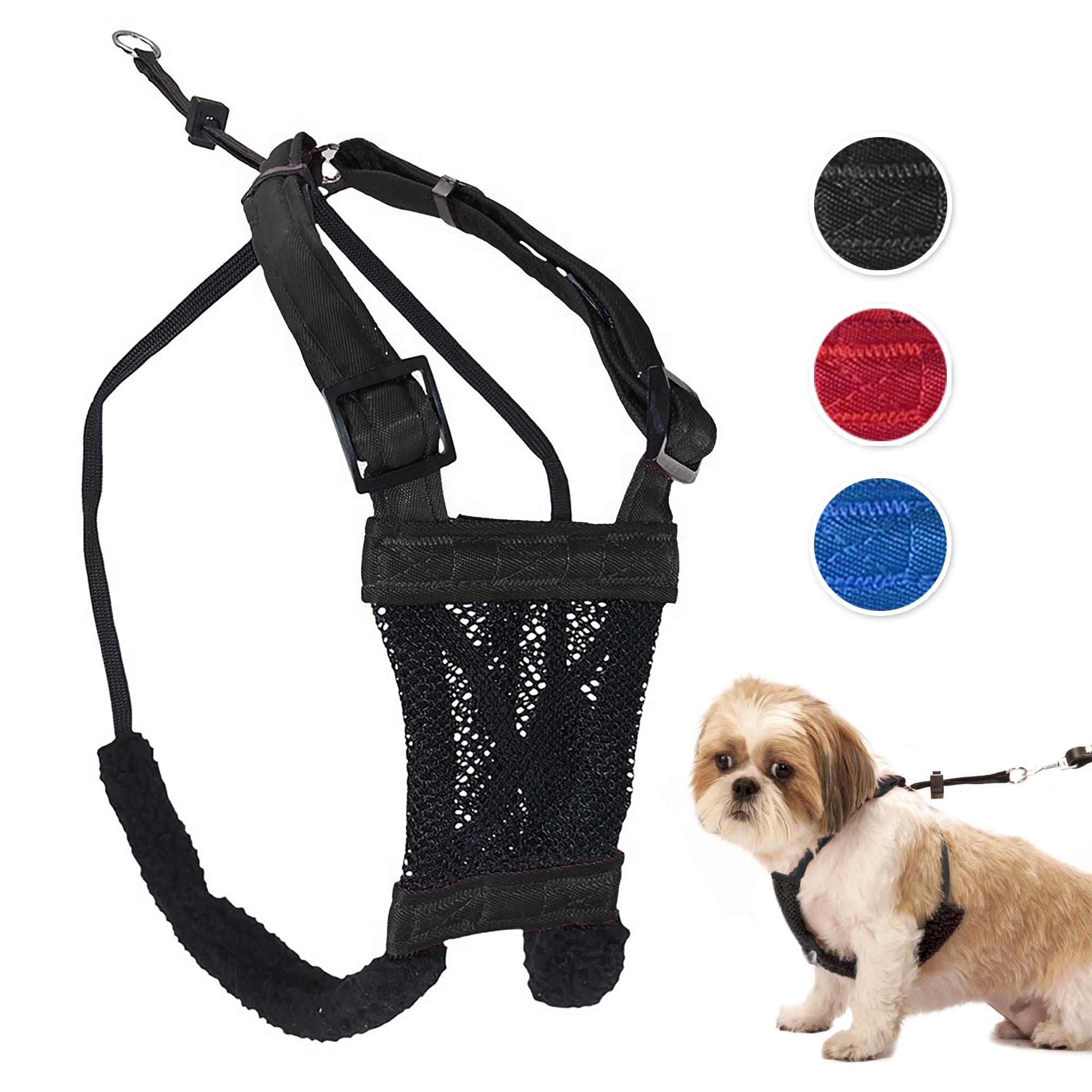 No Pull Dog Harness for Small Breeds - Breathable Black Mesh & Durable Nylon Anti Pull Harness - Comfortable & Easy to Use Pet Body Harness - Perfect for Walking, Training & Outdoor Adventures