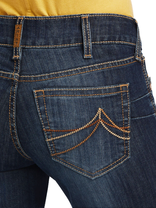 Ariat Women's REAL Mid Rise Octavia Straight Jean - Burbank Wash | Comfortable & Stylish Denim for Work, Riding & Casual Wear