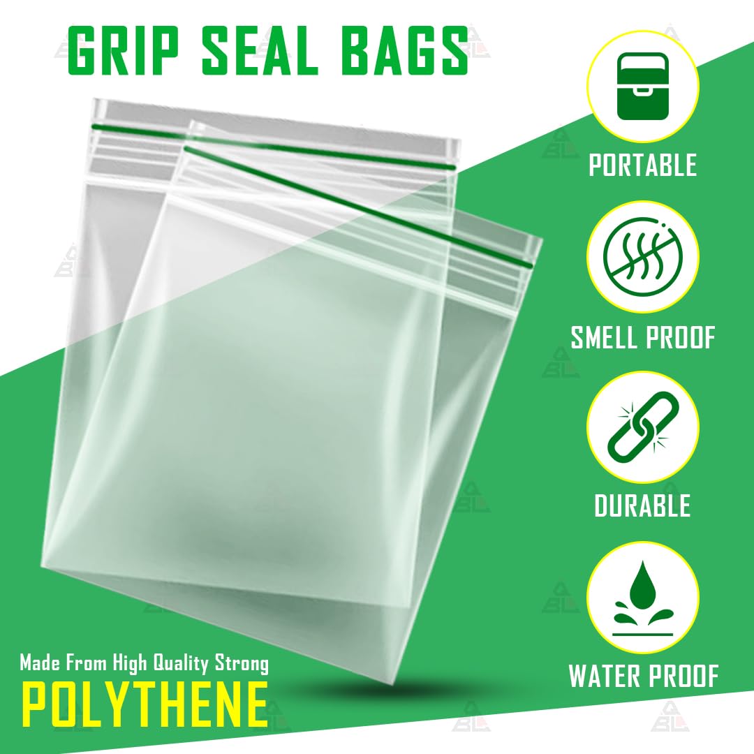 QBL® Gripseal Bags (40 x 40mm Pack of 100) - Durable Resealable Ziplock Bags for Food Storage, Jewelry, Crafts, and Organizing | Small Clear Plastic Bags with Strong Zip Lock Seal | Perfect for Snacks, Beads, Buttons, and Small Parts Storage