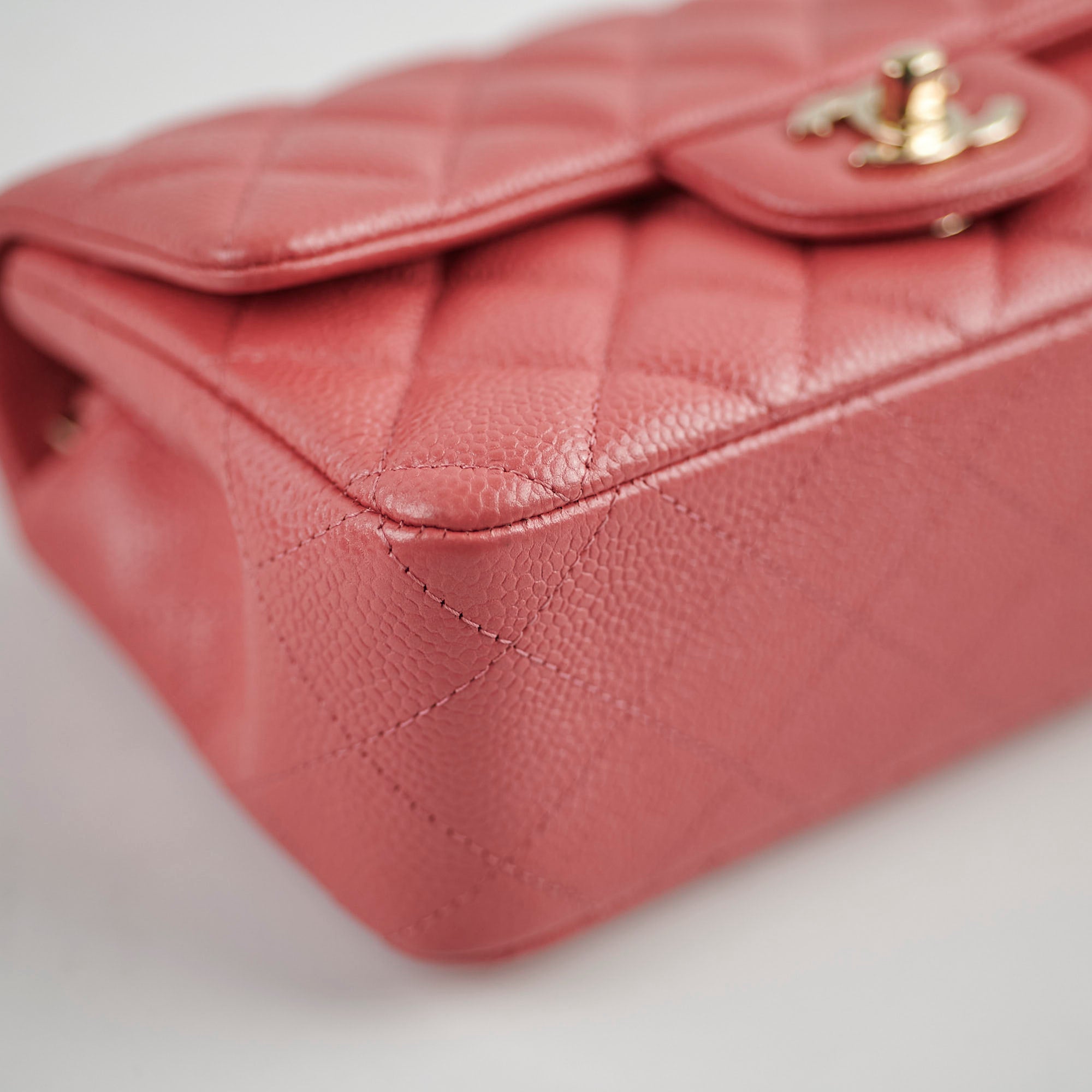 Chanel Pearly Pink Rectangular Mini Flap Bag in Caviar Leather - 25 Series | Luxury Crossbody Purse for Women, Perfect for Parties & Evening Events