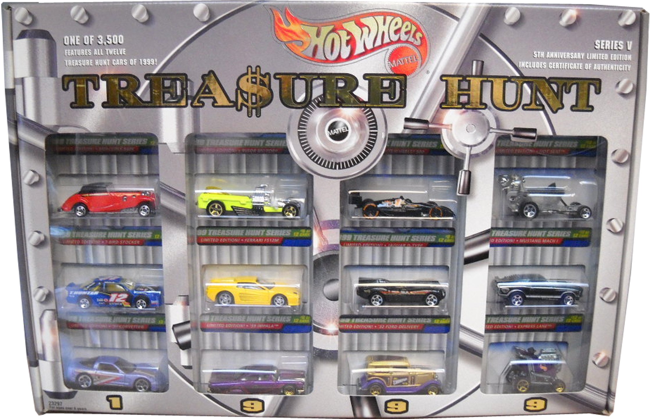 Hot Wheels 1999 Treasure Hunt Series 12 Car Box Set with COA - Limited Edition of 3500 Sets - Perfect for Collectors, Display & Investment